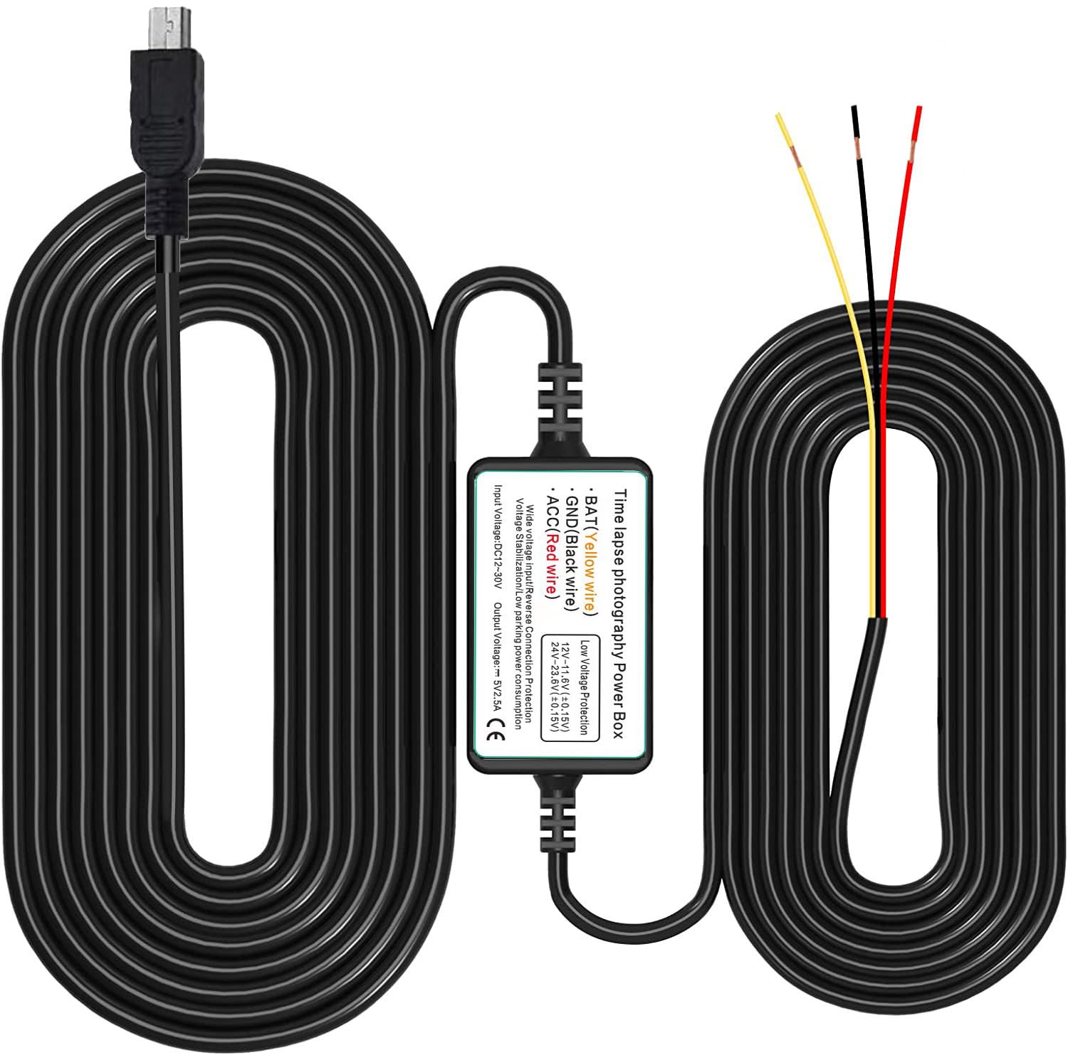 Gebildet Mini Usb Port Dash Cam Hardwire Kit For 24H Parking Monitor/Time Lapse Recording Converts 12V 24V To 5V/2.5A Car Dash C