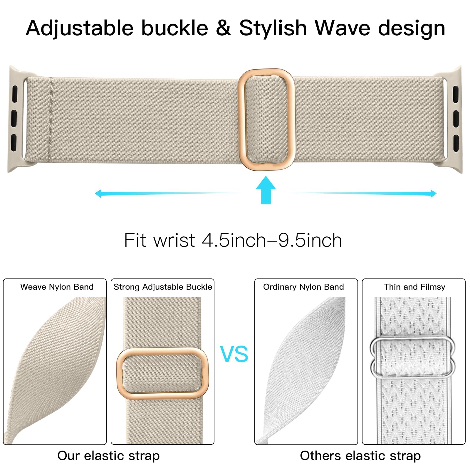 Lerobo Band Compatible With Apple Watch 40Mm 38Mm For Women Se Series 8 9 10 7 41Mm 42Mm Men Sport Band Stretchy Nylon Solo Loop