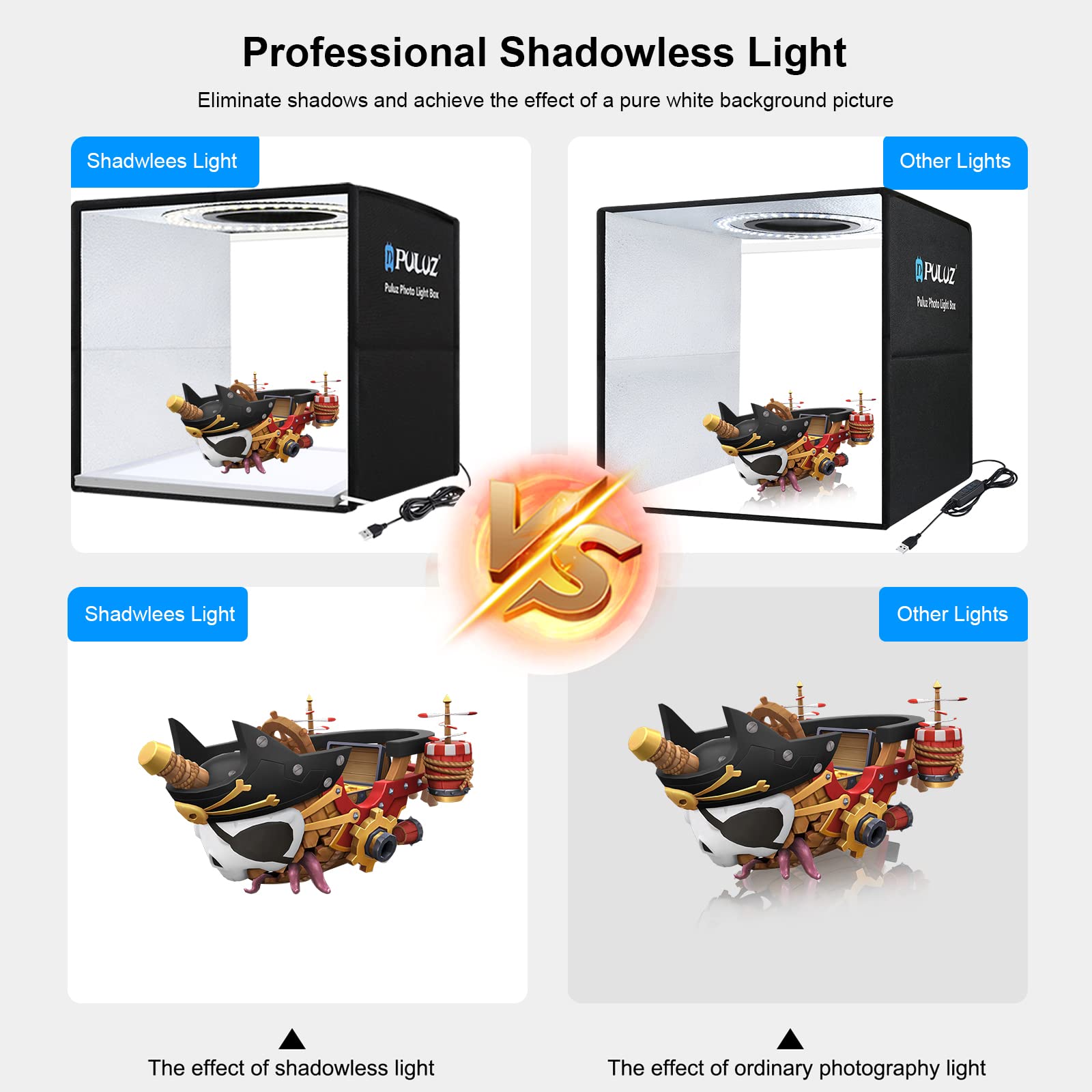 Puluz 29Cm Photography Shadowless Light Panel Ultra Bright Led Fill Light Background Panel Touch Bottom Light Photo Box Light Wi