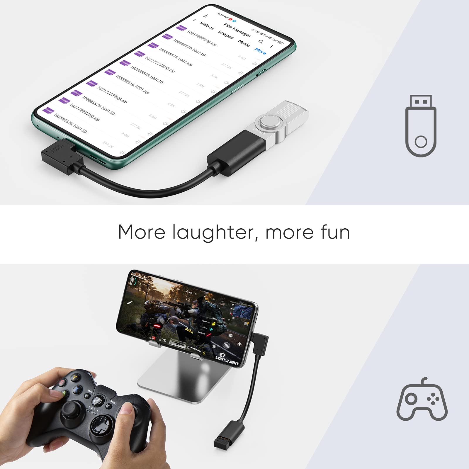 Cablecreation Type C To Usb 3.0 Adapter, 90 Degree Usb C Male To Usb A Female Otg Cable Adapter, Compatible With Macbook Pro, Sa