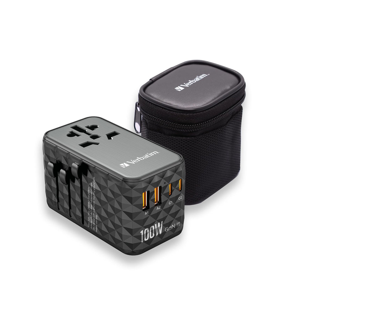 Verbatim Uta 06 Gan Iii Universal Travel Adapter 100W   Usb C, Usb A