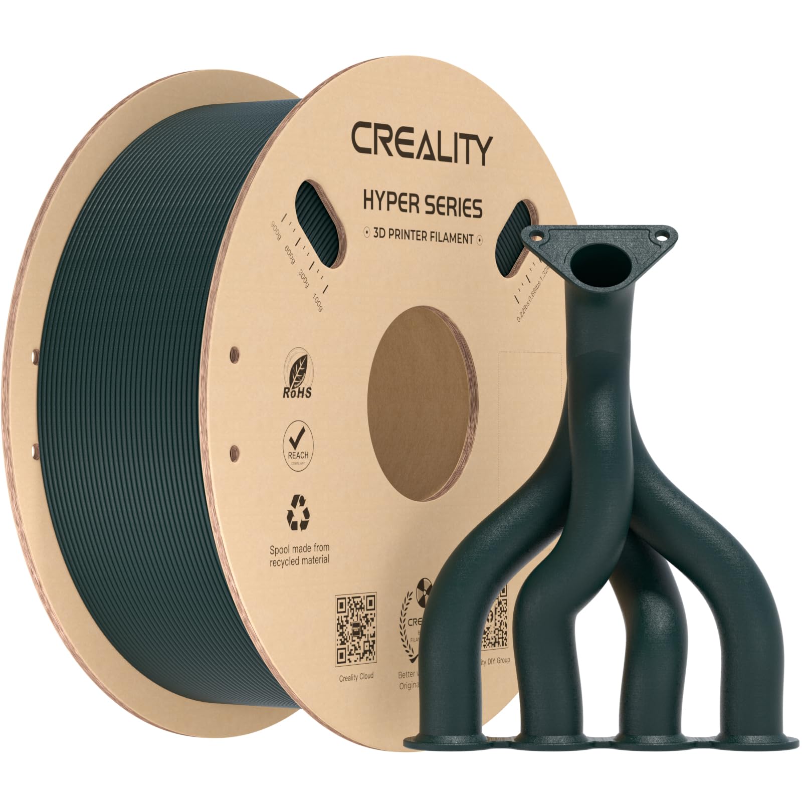 Creality Carbon Fiber Filament 1.75Mm For K1C, 3D Printer Filament Designed For High Speed 50 300Mm/S, 1Kg(2.2Lbs)/Spool Hyper P