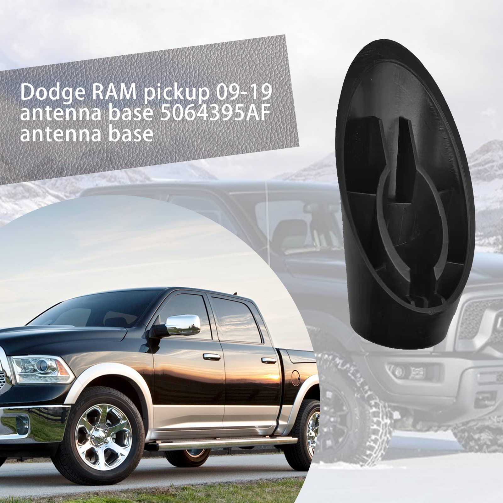 Antenna Ornament Rubber Adapter Base Compatible With 2009 2018 Dodge Ram 1500 2500 3500 4500 5500 Replace 5064395Af Manual Radio