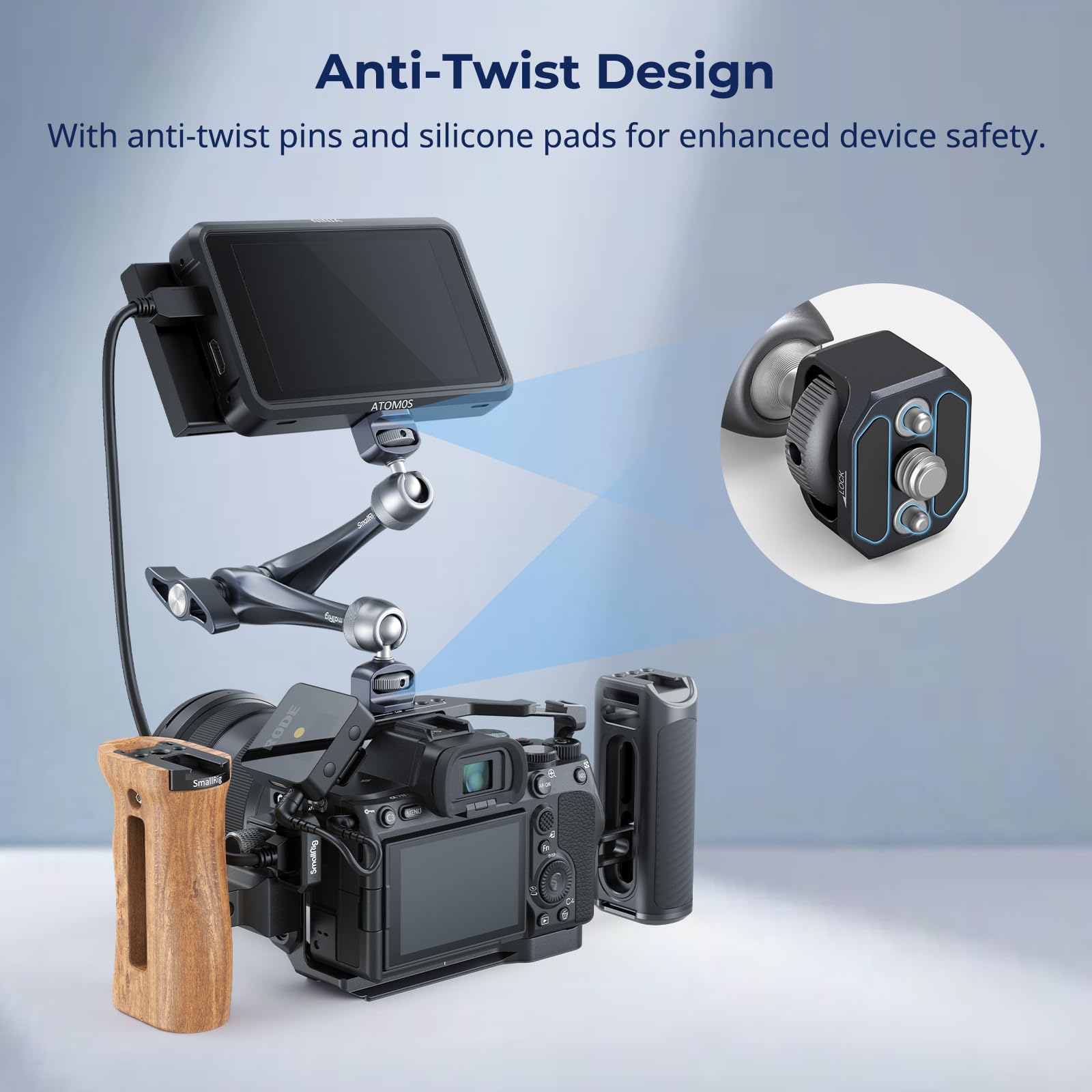 Smallrig 11 Rosette Magic Arm, Camera Monitor Mount, Articulating Arm With 1/4-20 And 3/8-16 Locating Screw For Arri, Max Load C