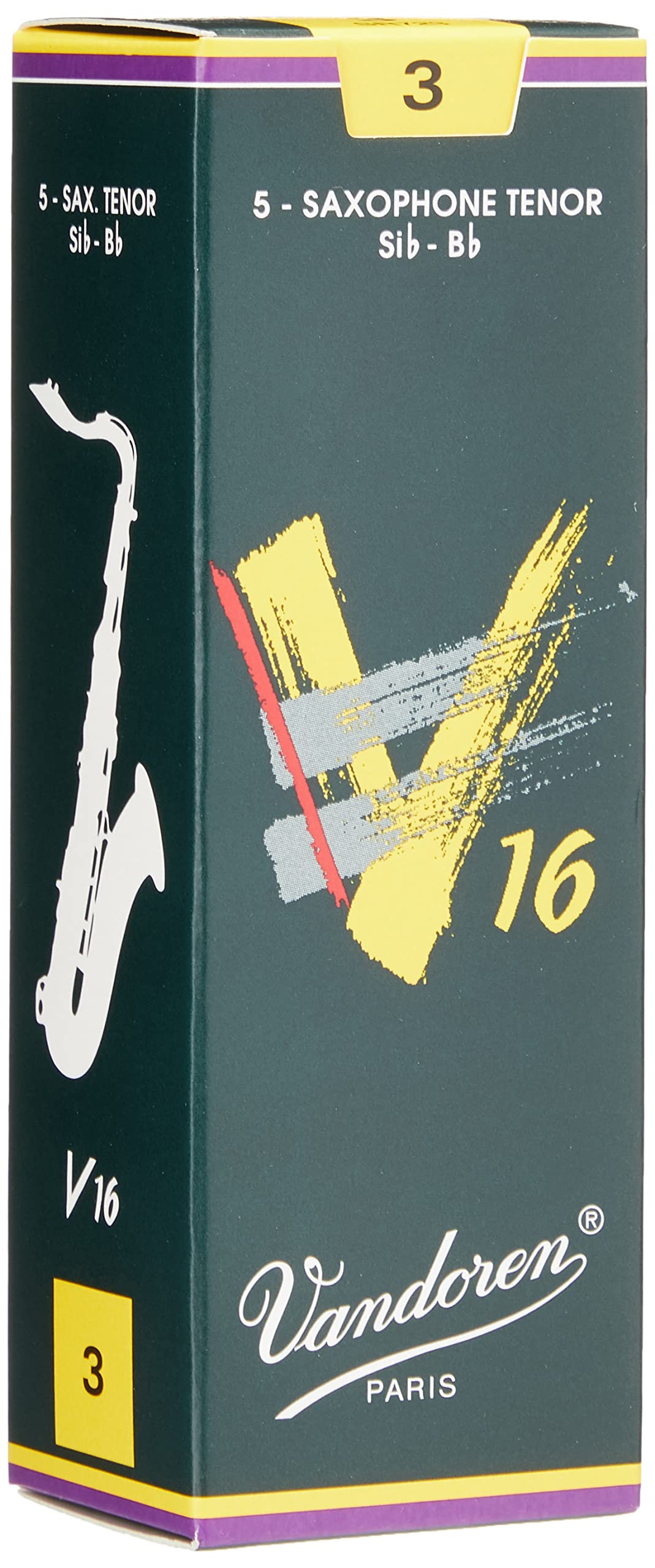 Vandoren Sr723 Tenor Sax V16 Reeds Strength 3; Box Of 5
