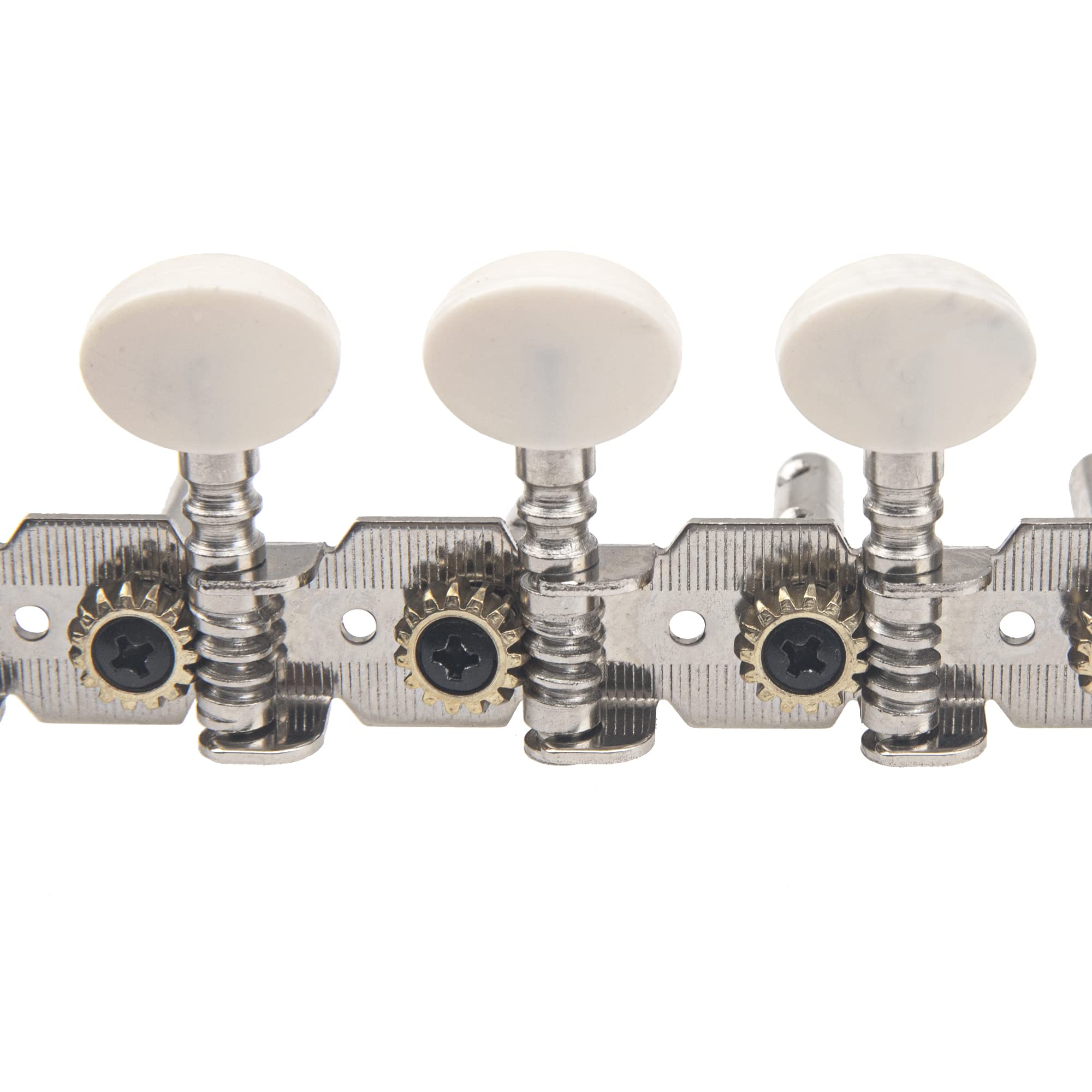 1Set Yootones 12 Strings Acoustic Guitar Tuning Pegs Machine Heads Single Hole Compatible With Acoustic Guitar Accessories (Silv