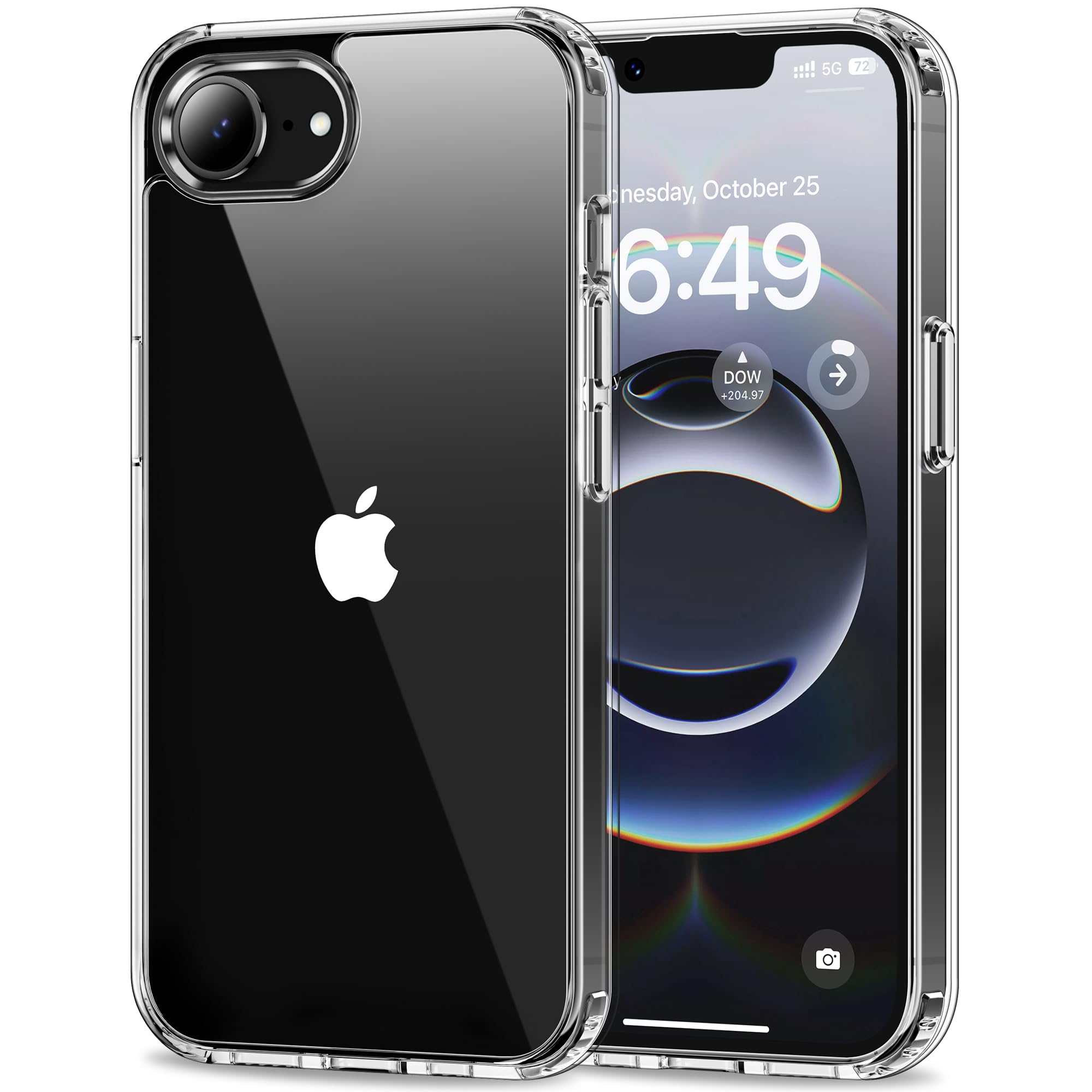 HOOMIL Case for iPhone 16e 6.1-Inch, Non-Yellowing, Drop Protection, Anti-Scratch Transparent Hard Back Phone Cover - Crystal Cl