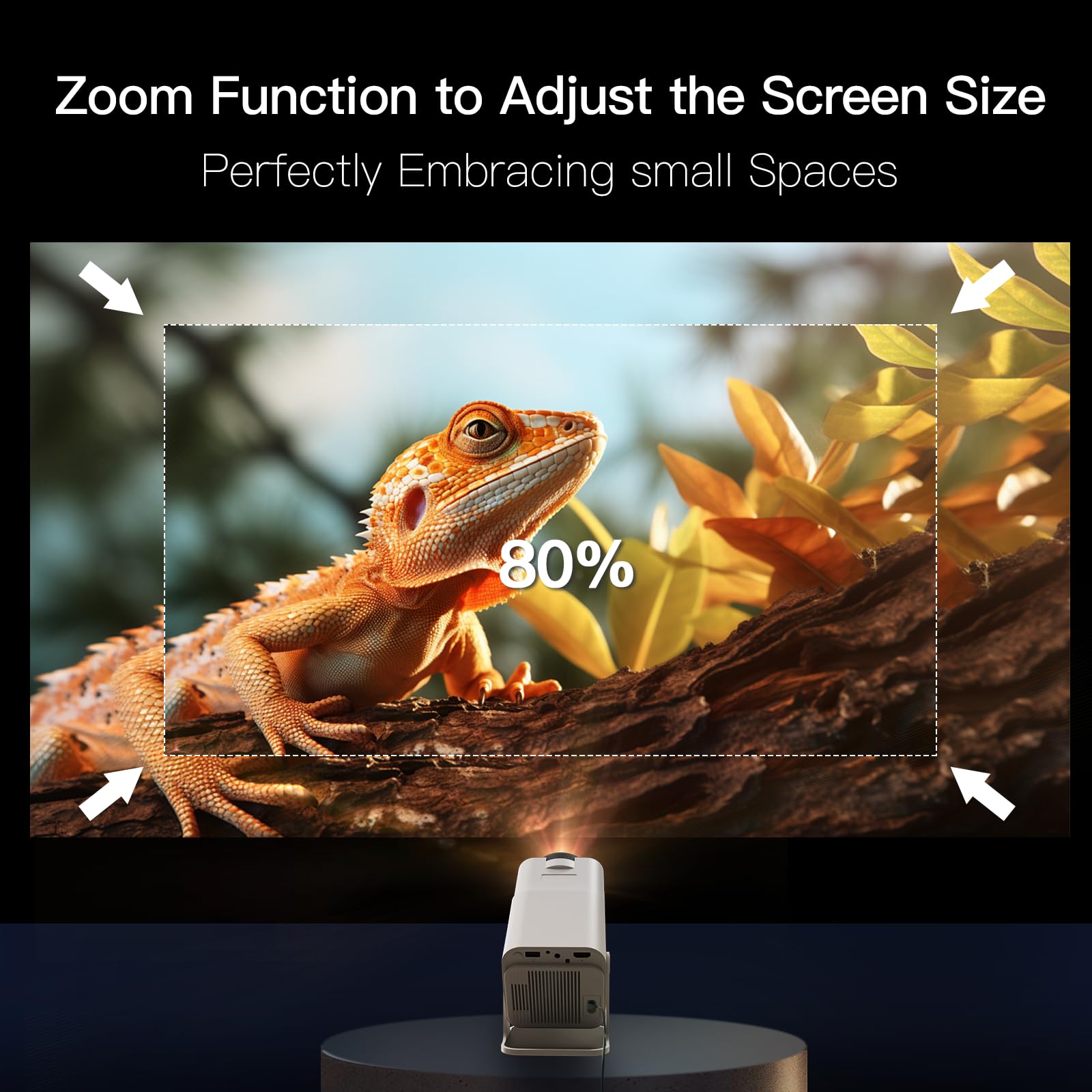 Outdoor Portable Projector Native 1080P 4K Support, Mini Projector With Wifi And Bluetooth, Hy320 Movie Proyector With Android 1