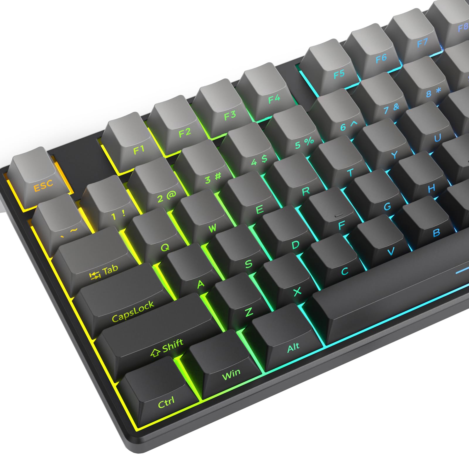 Guffercty Kred 140  Keys Side Printed Keycap Pbt Gradient Keycaps 75 Percent, Cherry Profile Minimalist Style Custom Shine Throu