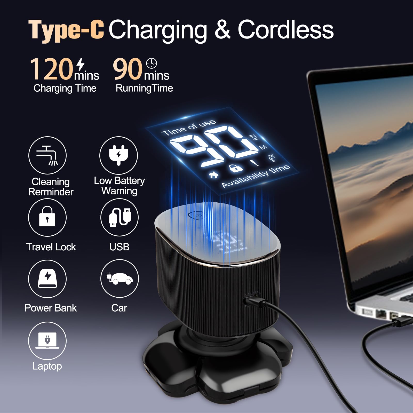 9D Head Shavers For Bald Men, Detachable Bald Head Shavers For Men, 5 In 1 Mens Grooming Kit,Wet/Dry Led Display,Travel Lockcord