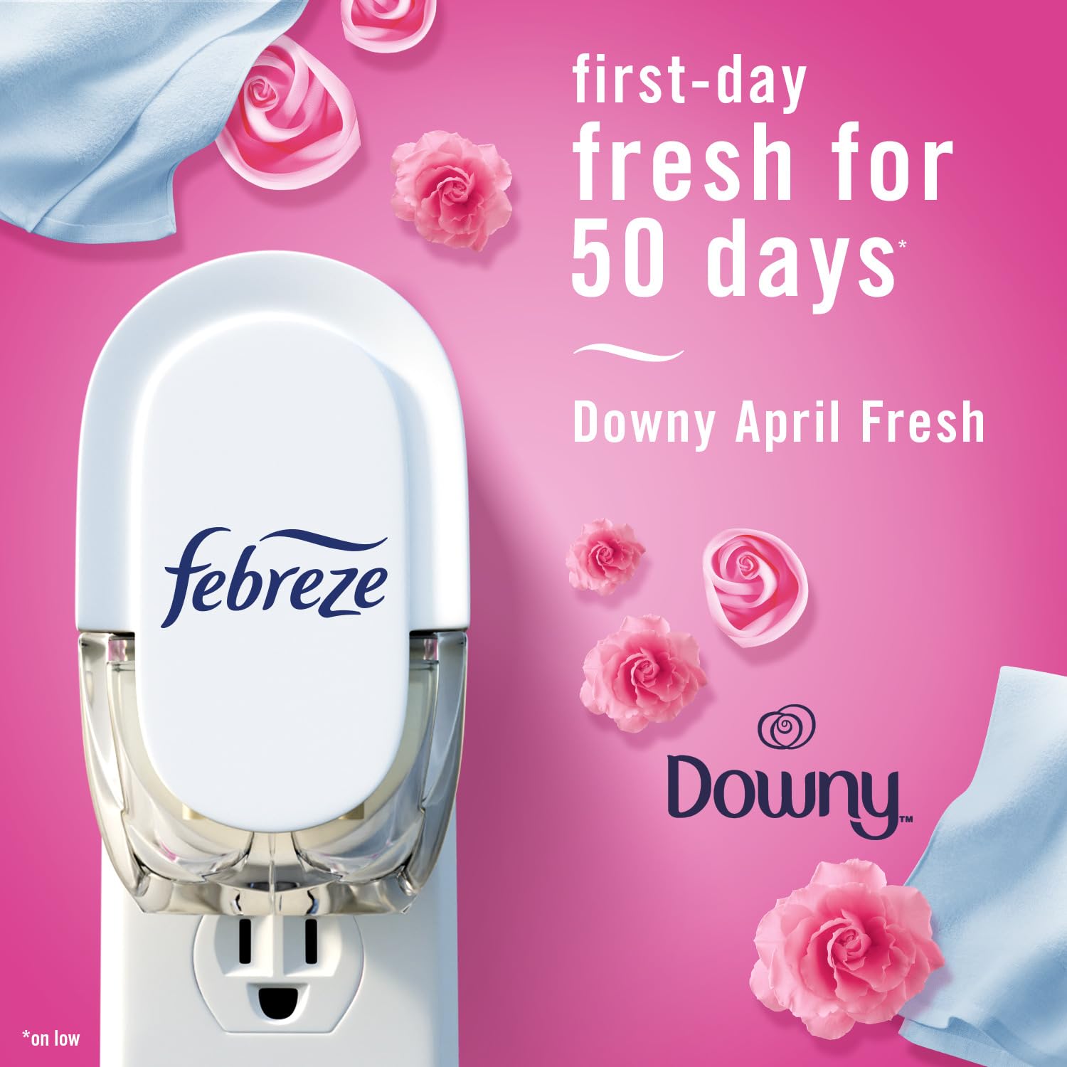 Febreze Air Freshener Plug In, Wall Diffuser, Plug In Air Fresheners For Home, Downy April Fresh Scent, Odor Fighter For Strong