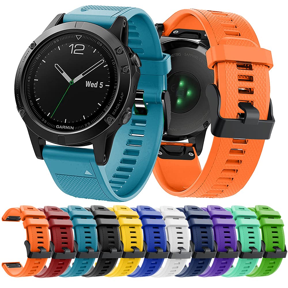 Reyda Silicone Band Compatible With Garmin Forerunner 965/955/945/935, 22Mm Quick Fit Watch Band Silicone Bracelet Sport Wristba