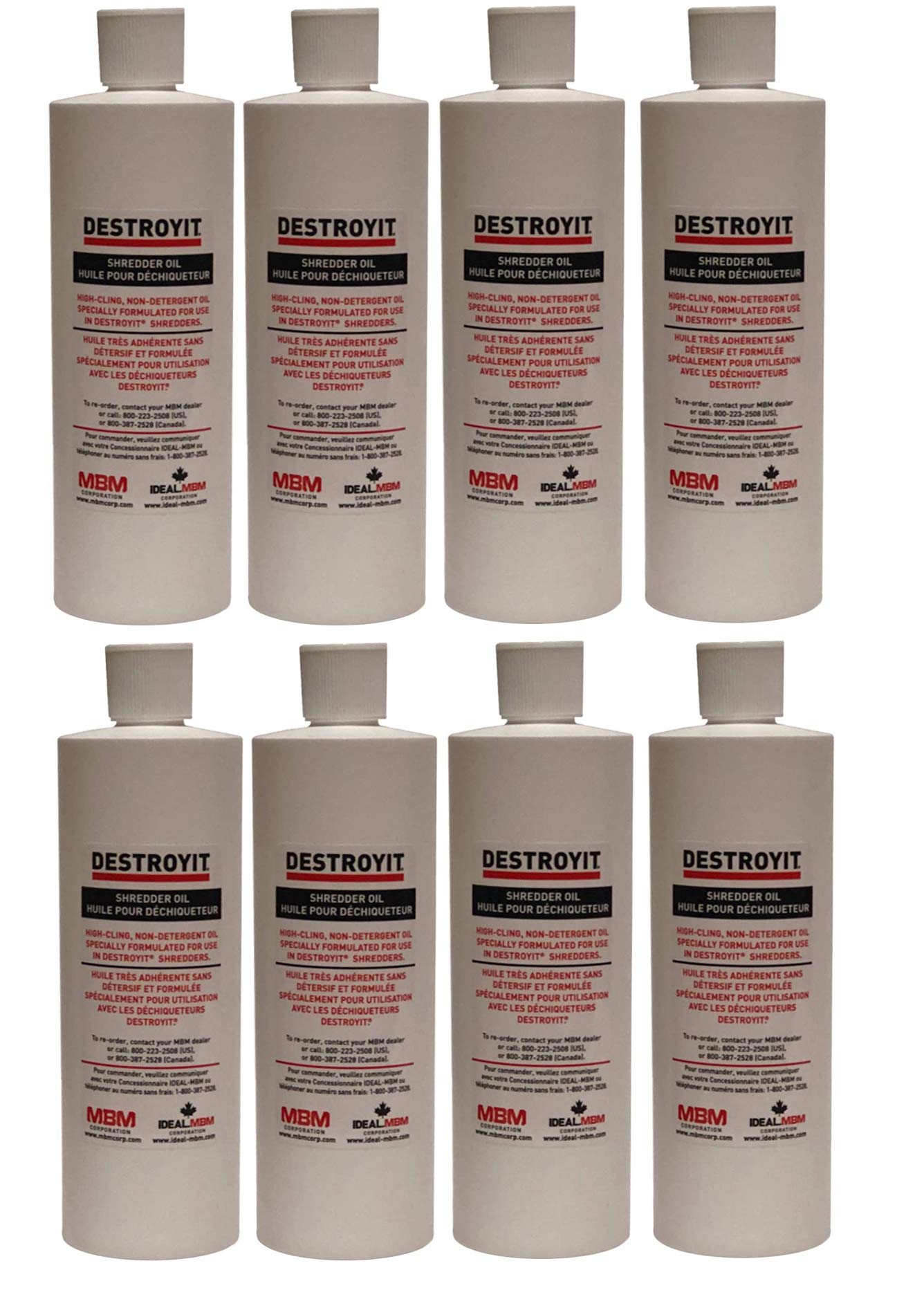Mbm Ac Ced21/8 Destroyit Shredder Oil (Pack Of 8), 1 Pint Bottles, Compatible With Any Destroyit Shredders, Special Formula