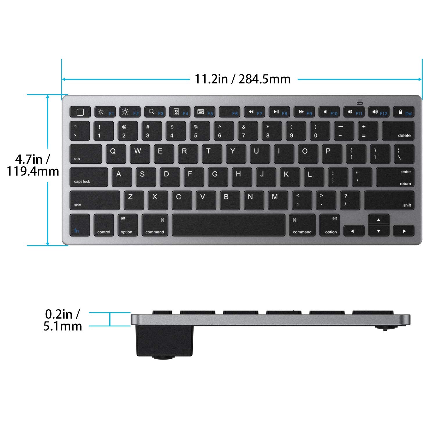 Omoton Bluetooth Keyboard For Ipad 10Th Generation, Ipad 10.2 (9Th/8Th/7Th), Ipad Pro 13/12.9/11 Inch, Ipad Air 13/11 Inch, Ipad Air 5Th/4Th Gen, Ipad Mini And More Bluetooth Enabled Devices, Grey