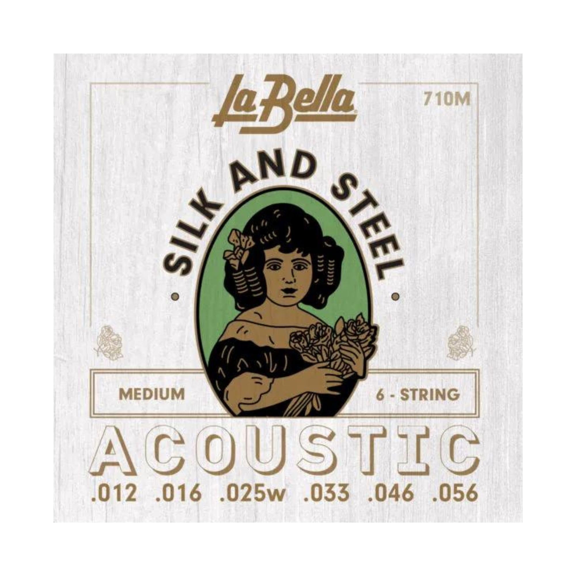 La Bella 710M Silk & Steel - Medium, 6-String Acoustic Guitar String 12-56