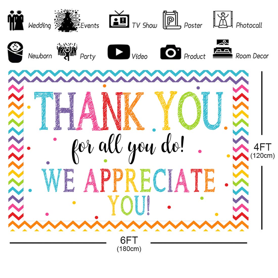 6X4Ft Thank You For All You Do Backdrop Congratulations Graduates Background Be Thankful To The Teacher Doctor Staff In Class Of