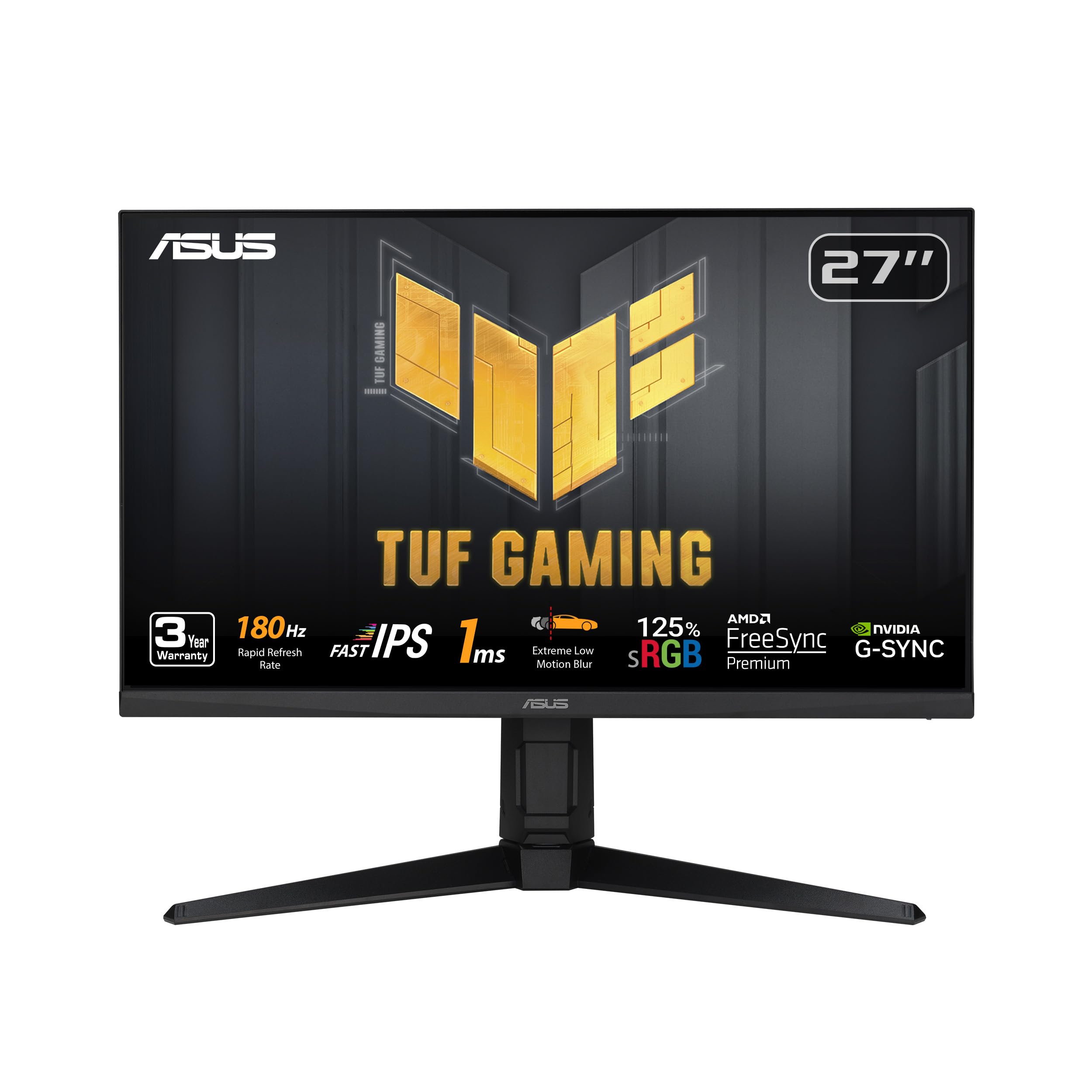 27 TUF Full HD Gmng Mntr|The 27inch TUF Gaming VG279QL3A Full HD gaming monitor features a Fast IPS panel for 180 Hz gaming. A