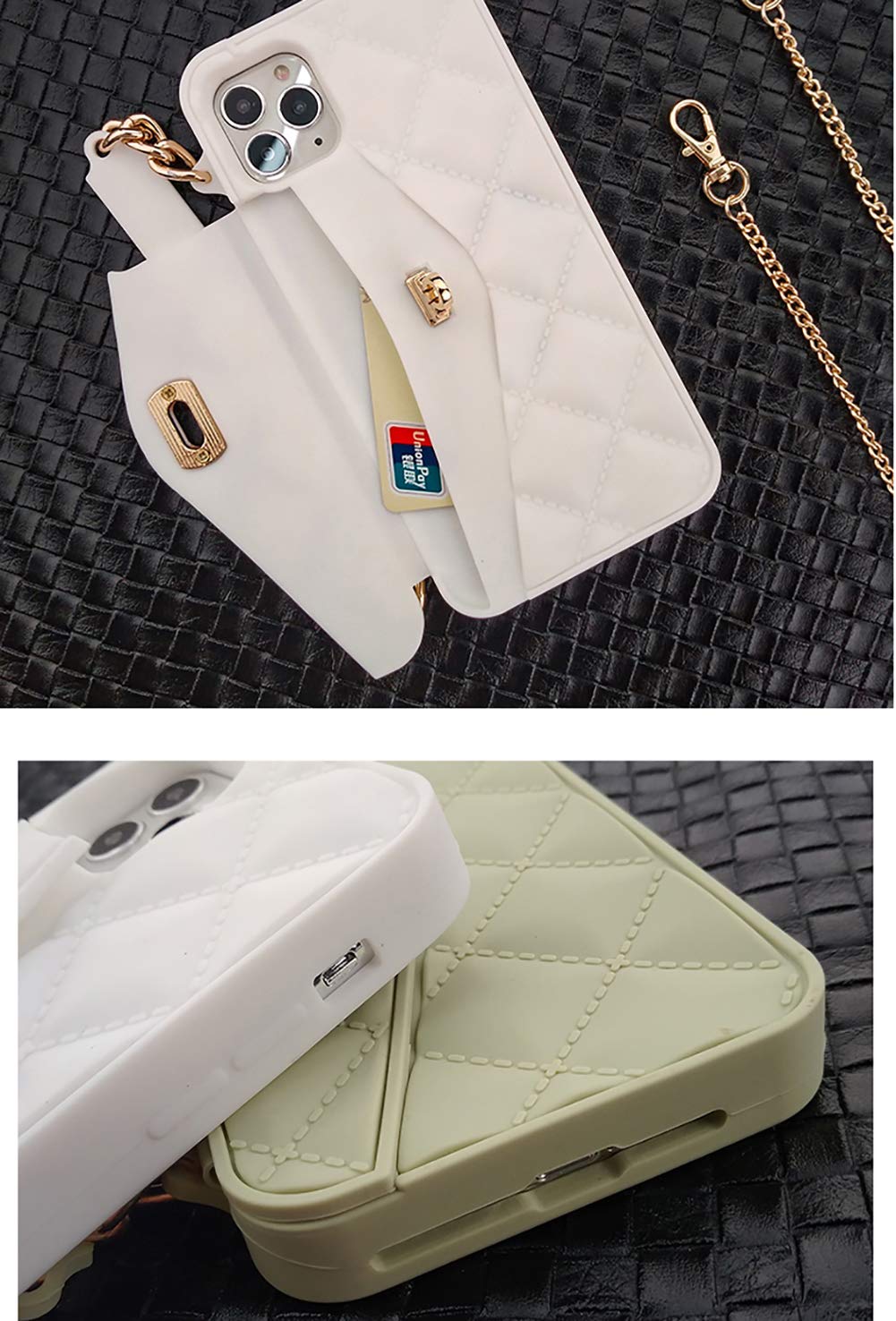 Yatchen For Iphone 14 Pro Max Wallet Case ,Crossbody Phone Case With Lanyard Strap Cute Purse Case Flip Credit Card Holder Soft