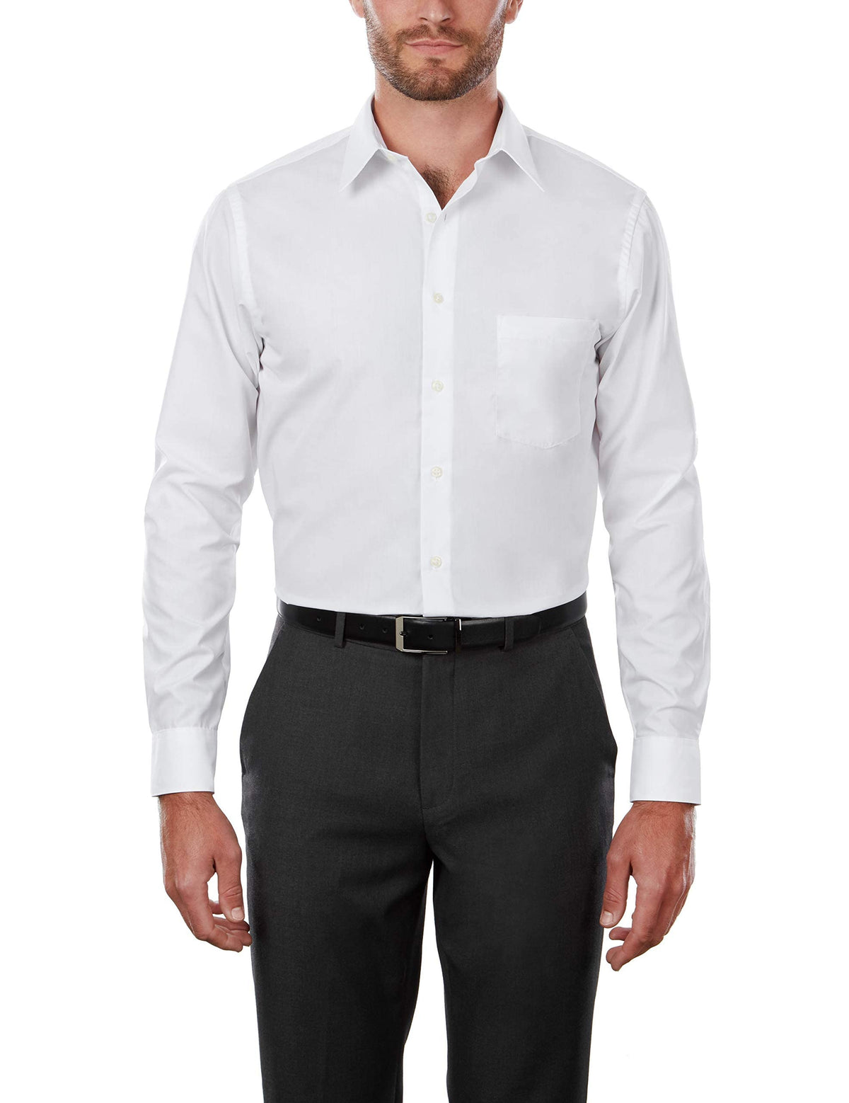 Van Heusen Mens Size Tall Fit Dress Shirts Poplin, White, 19 Neck 37 38 Sleeve