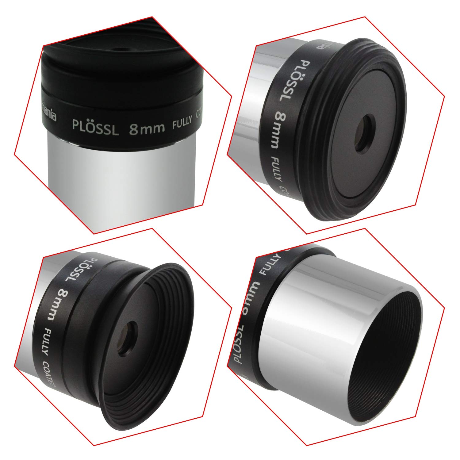Astromania 1.25'' 8Mm Plossl Telescope Eyepiece   4 Element Plossl Design   Threaded For Standard 1.25Inch Astronomy Filters