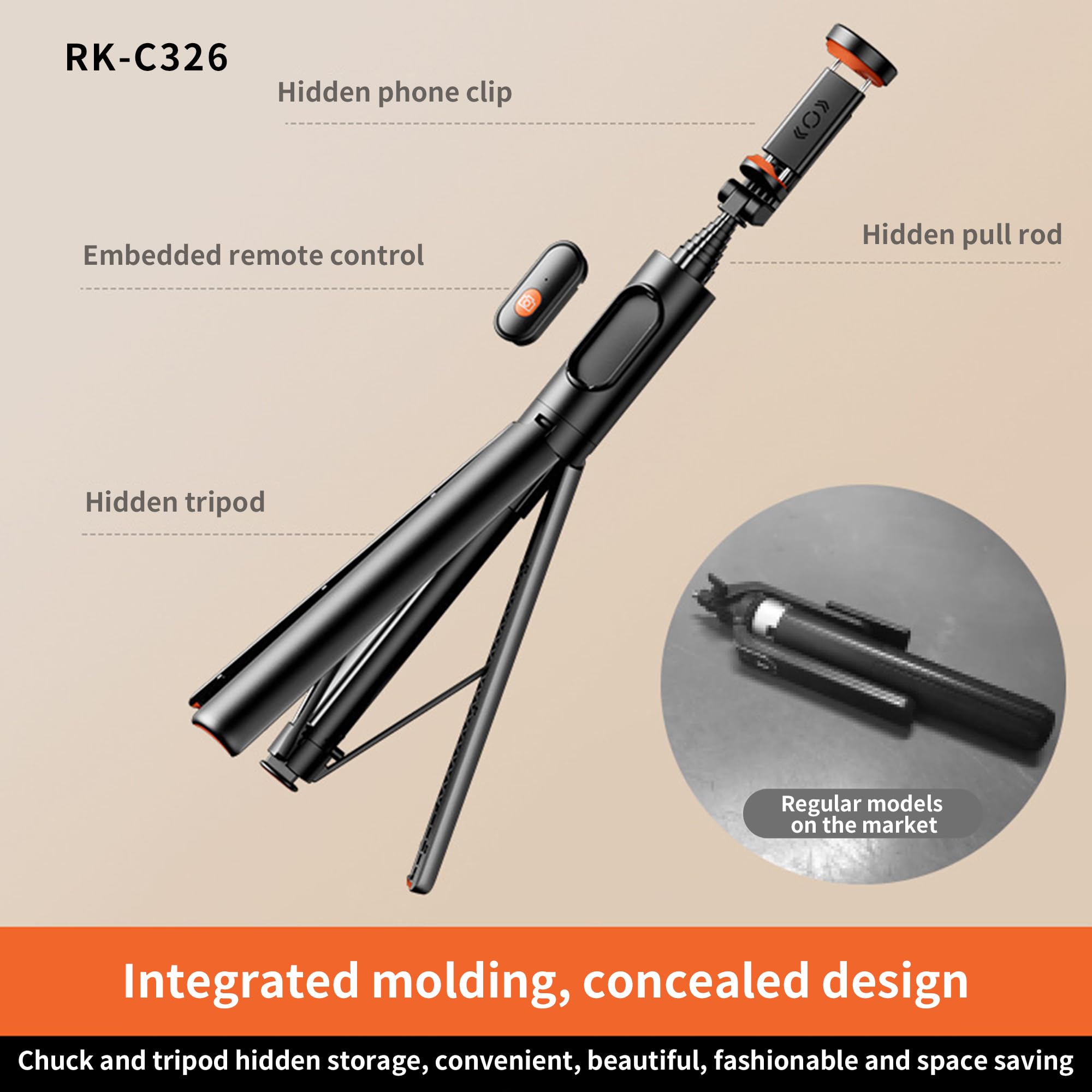 59'' Automatic Phone Tripod, Extendable Selfie Stick For Iphone, Portable Cell Phone Stand Mount Holder With Remote Control For