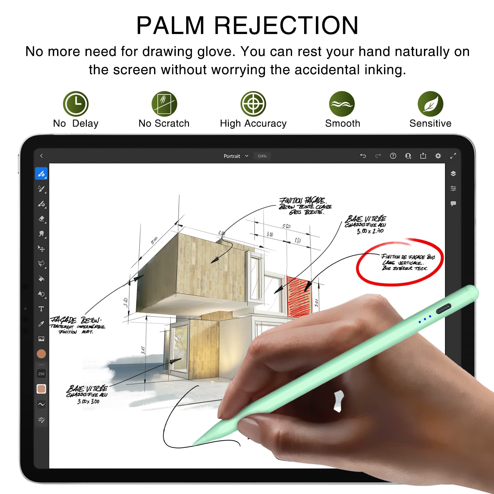 Pen For Ipad 2018 2023, Hatoku Quick Charging Pencil 2Nd Generation With Tilt & Palm Rejection, Pen For Ipad Compatible With Ipa