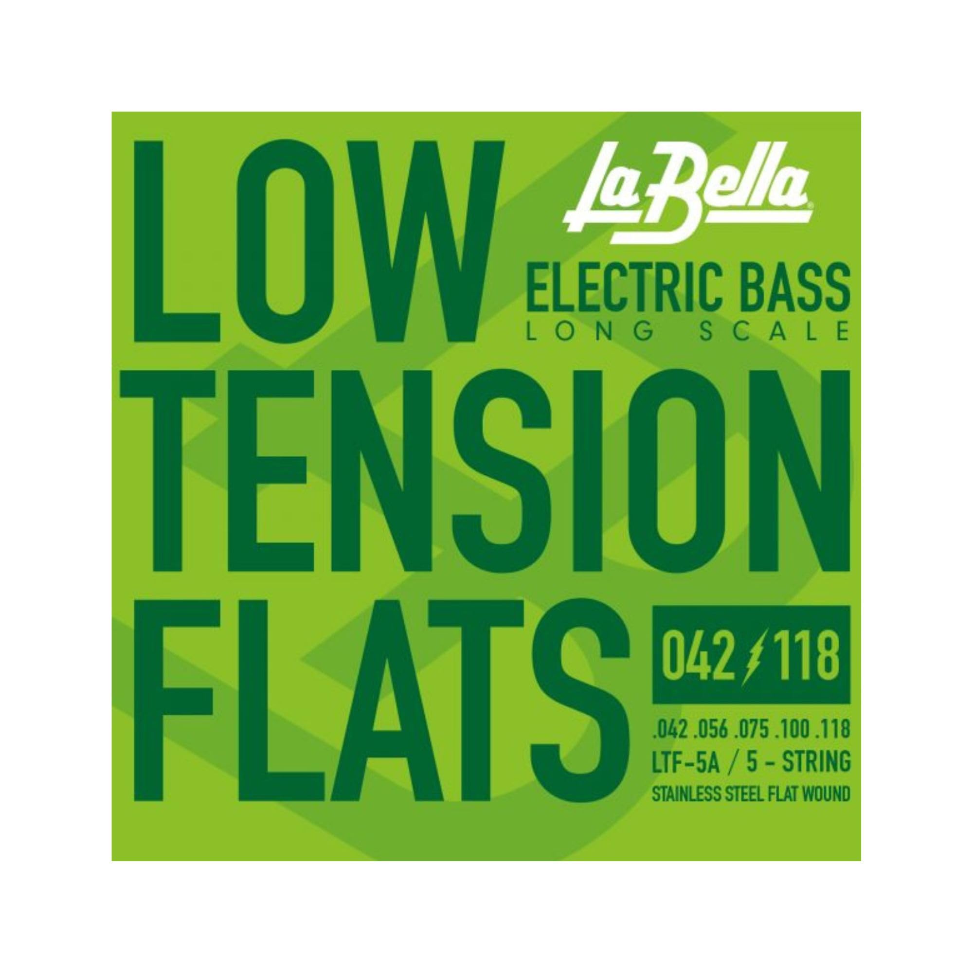 La Bella LTF-5A Low Tension Flats Long Scale Stainless Steel Flat Wound Electric Bass String 42-118