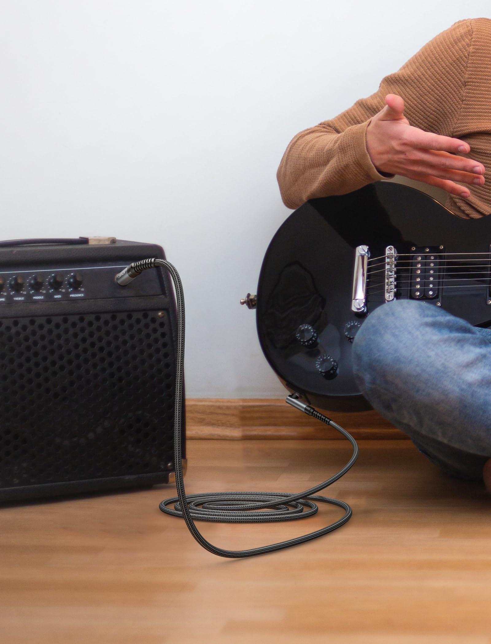 Jsaux 1/4 Inch Guitar Cable 6.6Ft, Guitar Cord Compatible With Electric Guitar, Bass, Drums, Pedals, Amplifiers, Preamps, Mixers