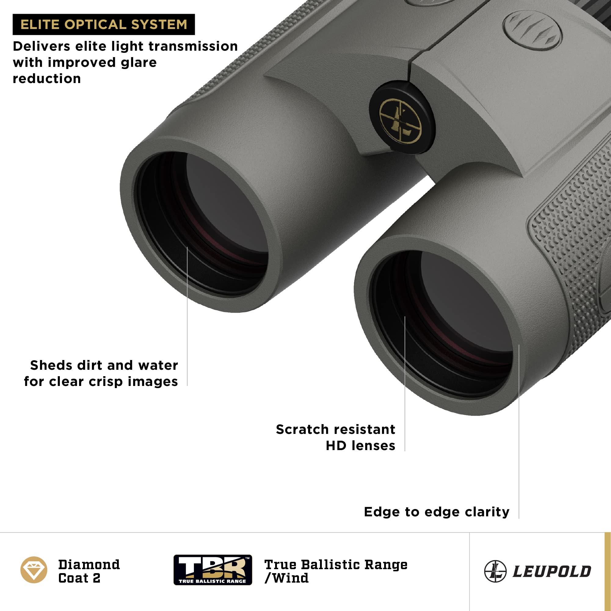 Leupold Bx 4 Range Hd Tbr/W 10X42Mm Range Finding Binocular Shadow Gray (182883)