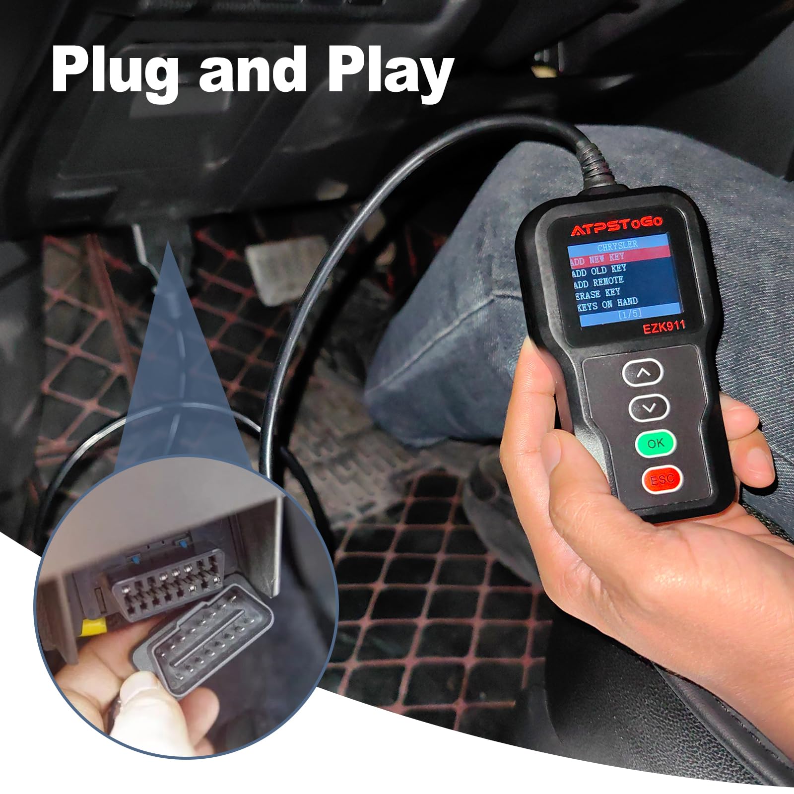 Atpstogo Diy Key Fob Replacement Fits For 2014 2015 2016 2017 Dodge Durango/Jeep Grand Cherokee 5 Buttons Keyless Entry Remote C