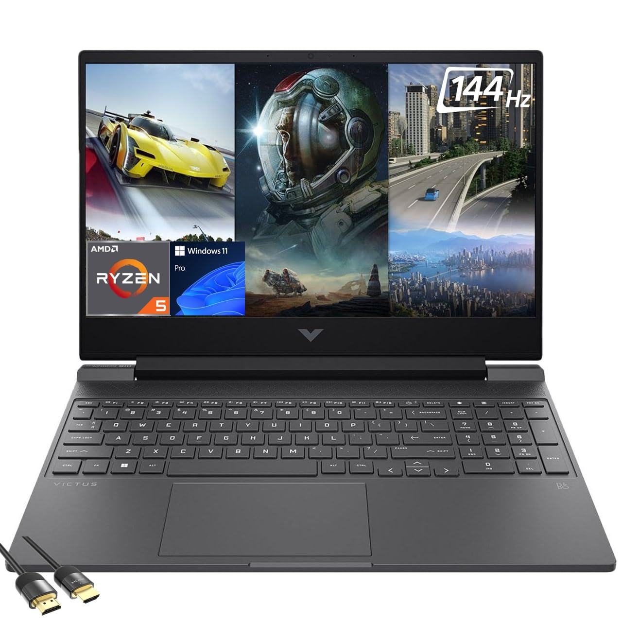 Hp Victus Gaming Laptop, 15.6'' Fhd Ips 144Hz Display, Amd 6 Core Ryzen 5 7535Hs(Beat I7 11600H), Geforce Rtx 2050, 16Gb Ddr5, 1