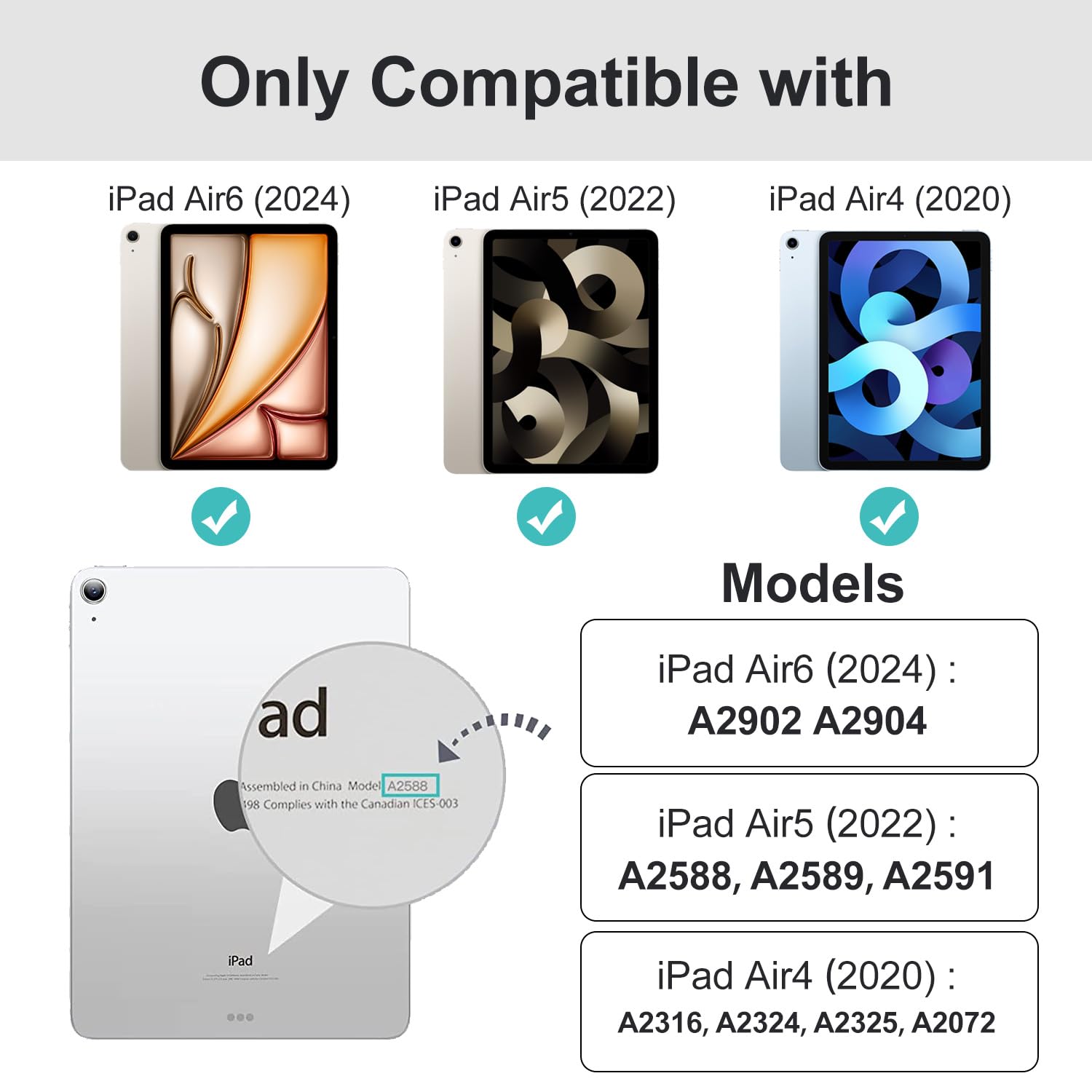 Mygroo For Ipad Air 6Th Generation Case 2024 With Pencil Holder, Air 5Th Generation Case, Slim Smart Cover With Clear Back Shell