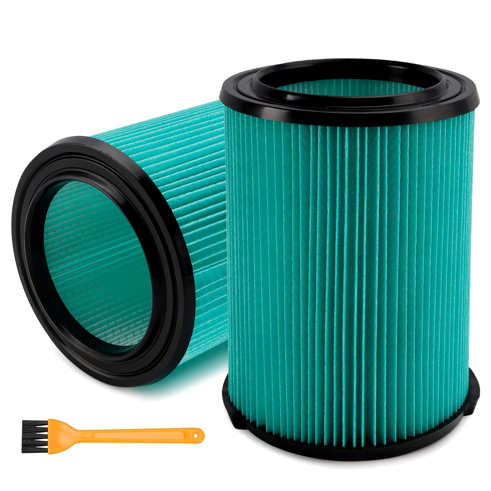 2 Pack Vf6000 Replacement Filter, Standard Wet/Dry Vac Filter Vf6000 Compatible With Ridgid Vacs Wet Dry 5 20 Gal & 6 9 Gal Husk