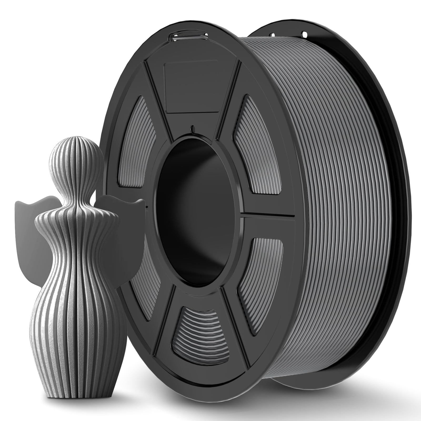 JAYO PLA+ Filament 1.75mm Grey 1.1kg, Enhanced PLA 3D Printer Filament for Stronger & Tougher Prints, High Strength & Durability