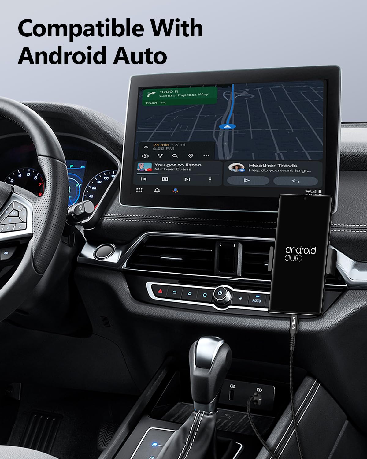 Sunguy 10Gbps Android Auto Usb Cable 3Ft, 3A Usb C 3.1 Gen2 Cable Data Transfer & Fast Charge, Usb C Carplay Cable Compatible Wi