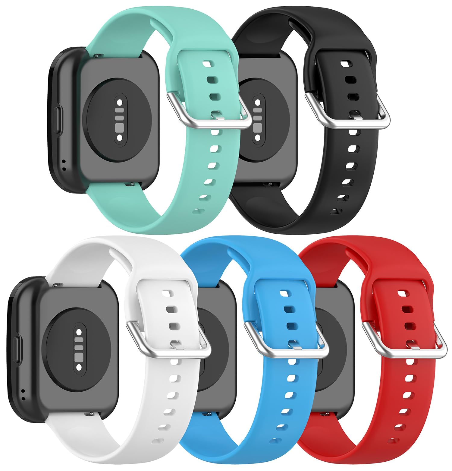 Tencloud 5 Pack Bands Compatible With Milouz/Wnh Idw19 Women Men, Soft Silicone Wristband Replacement Strapfor Veryfit Smart Wat