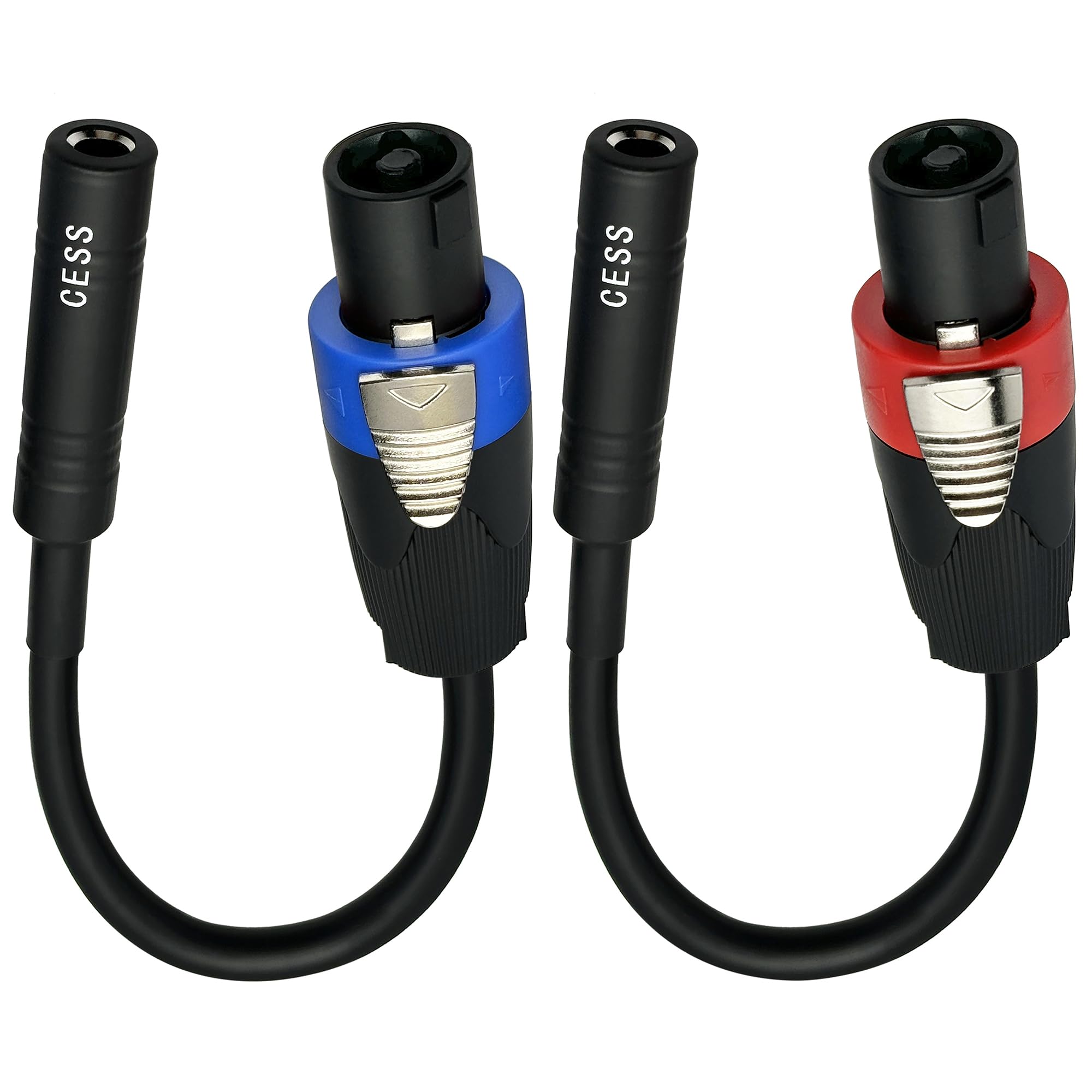 CESS-026 Speakon Cables, Male Speakon to 1/4 Adapter Speaker Cable, 2 Pack
