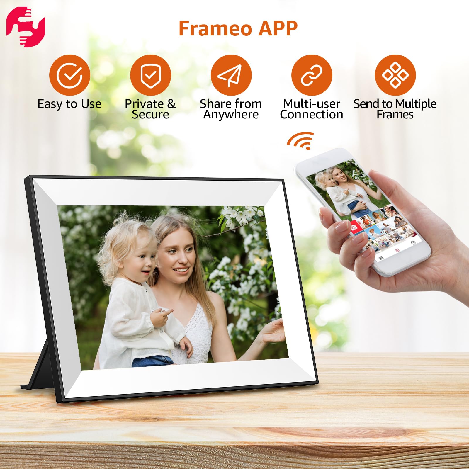 Frameo Digital Picture Frame,Wifi Digital Photo Frame With 10.1 Inch 1280X800 Ips Touch Screen,Easy Load From Phone 32Gb Digital