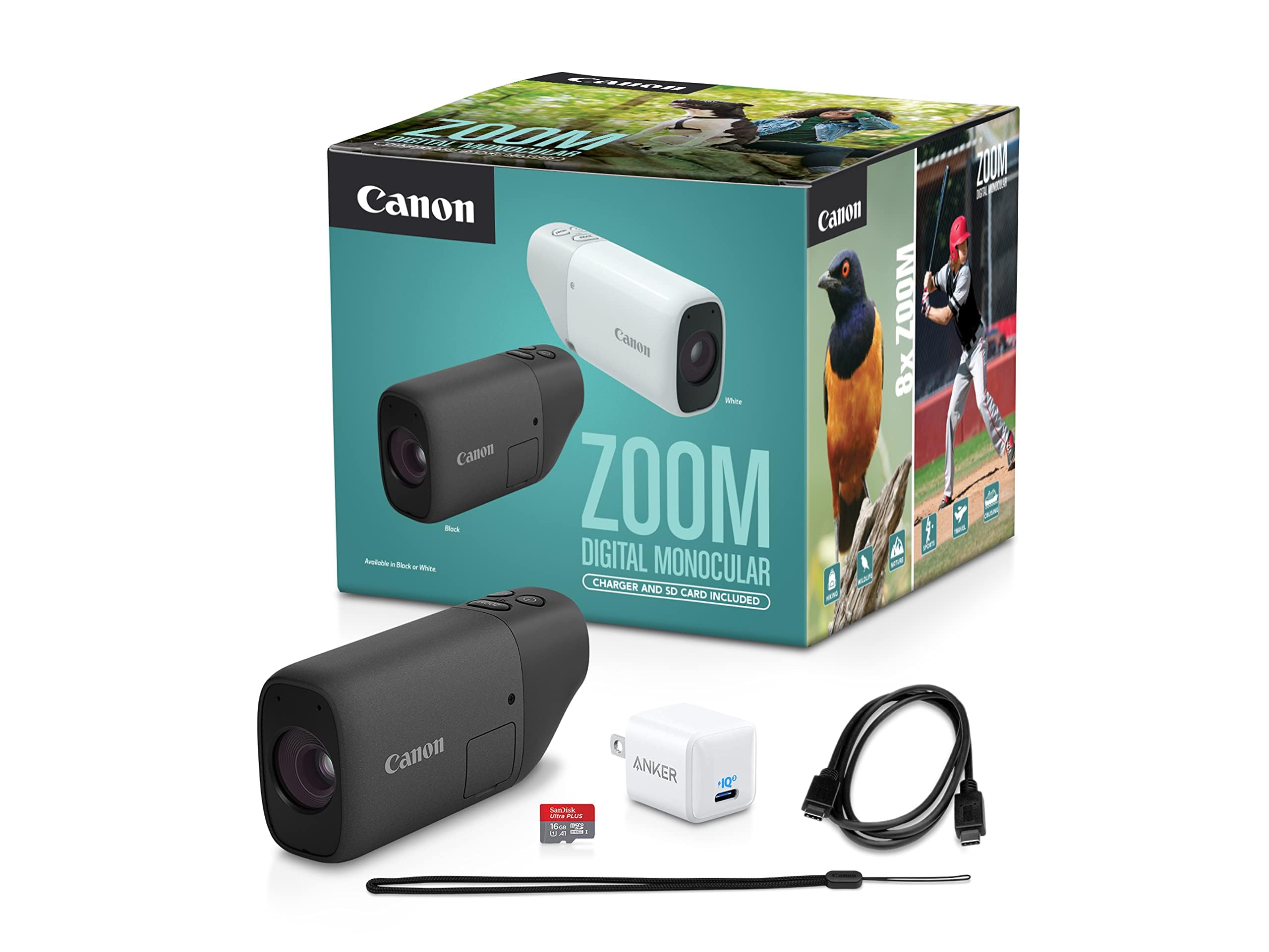 Canon Zoom Digital Monocular Kit With Usb C Charger, Microsd Card, Powershot Zoom, 400Mm Optical Zoom, 800Mm Digital Zoom, Bird