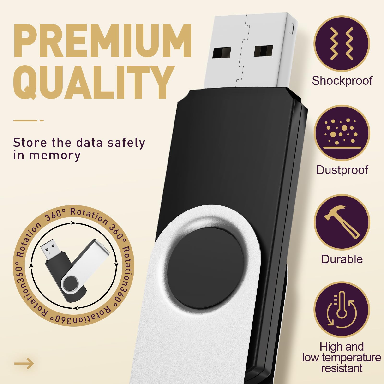Flash Drive 1Gb Memory Stick Bulk Pack Of 10 Thumb Drives Usb 2.0, Portable Jump Drive 1 Gb Swivel Zip Drive Data Storage U Disk