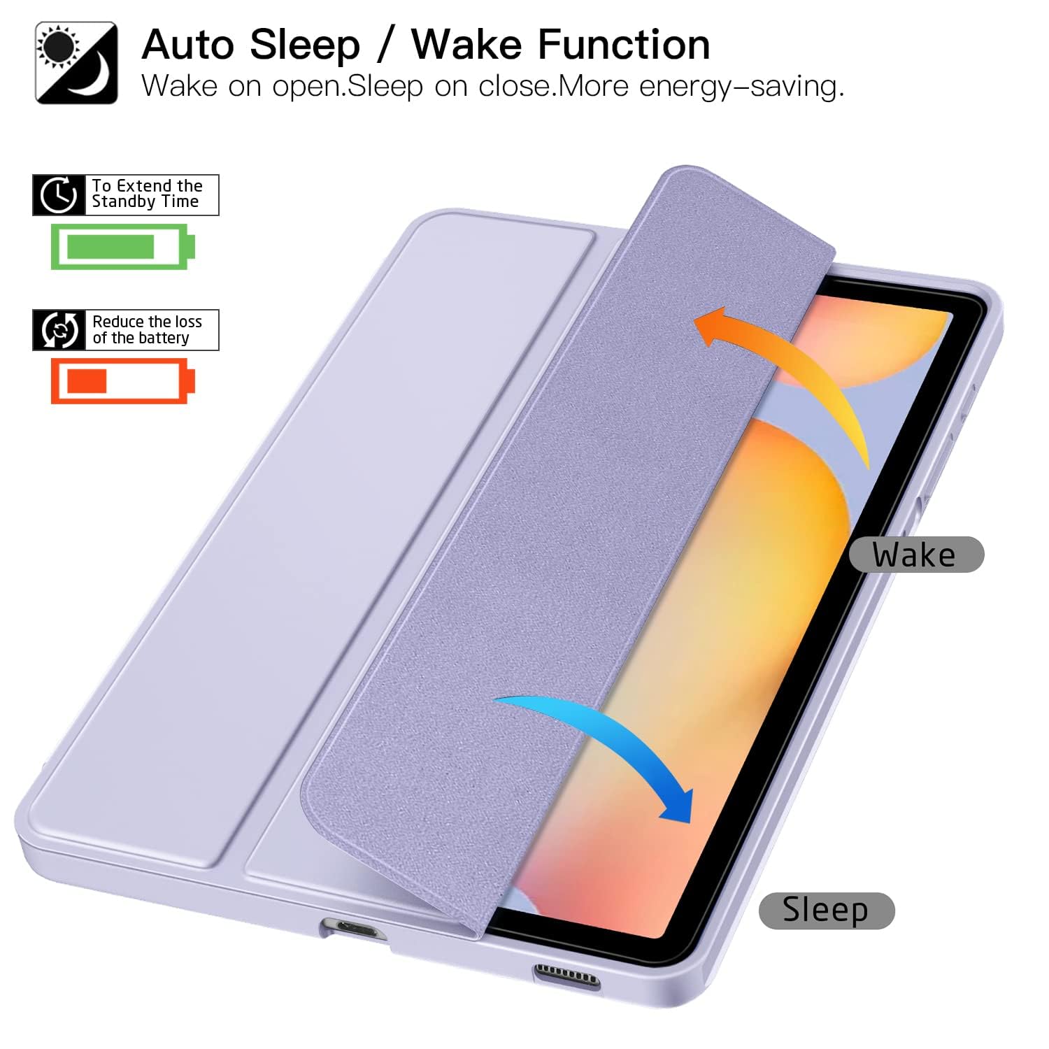 Ztotopcases For 2024/2022/2020 Galaxy Tab S6 Lite 10.4'' Case With Pen Holder,Auto Wake/Sleep,Pu Lightweight Trifold Stand Folio