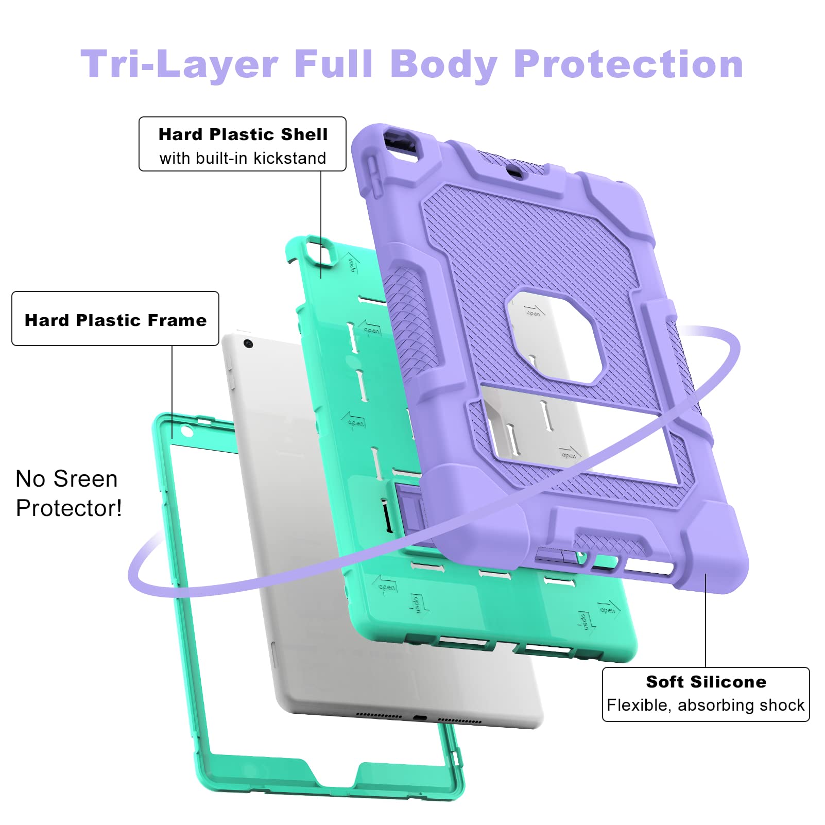 Timism Case For Ipad 9Th Generation/Ipad 8Th Generation/Ipad 7Th Generation, Slim Heavy Duty Shockproof Rugged Protective Case W