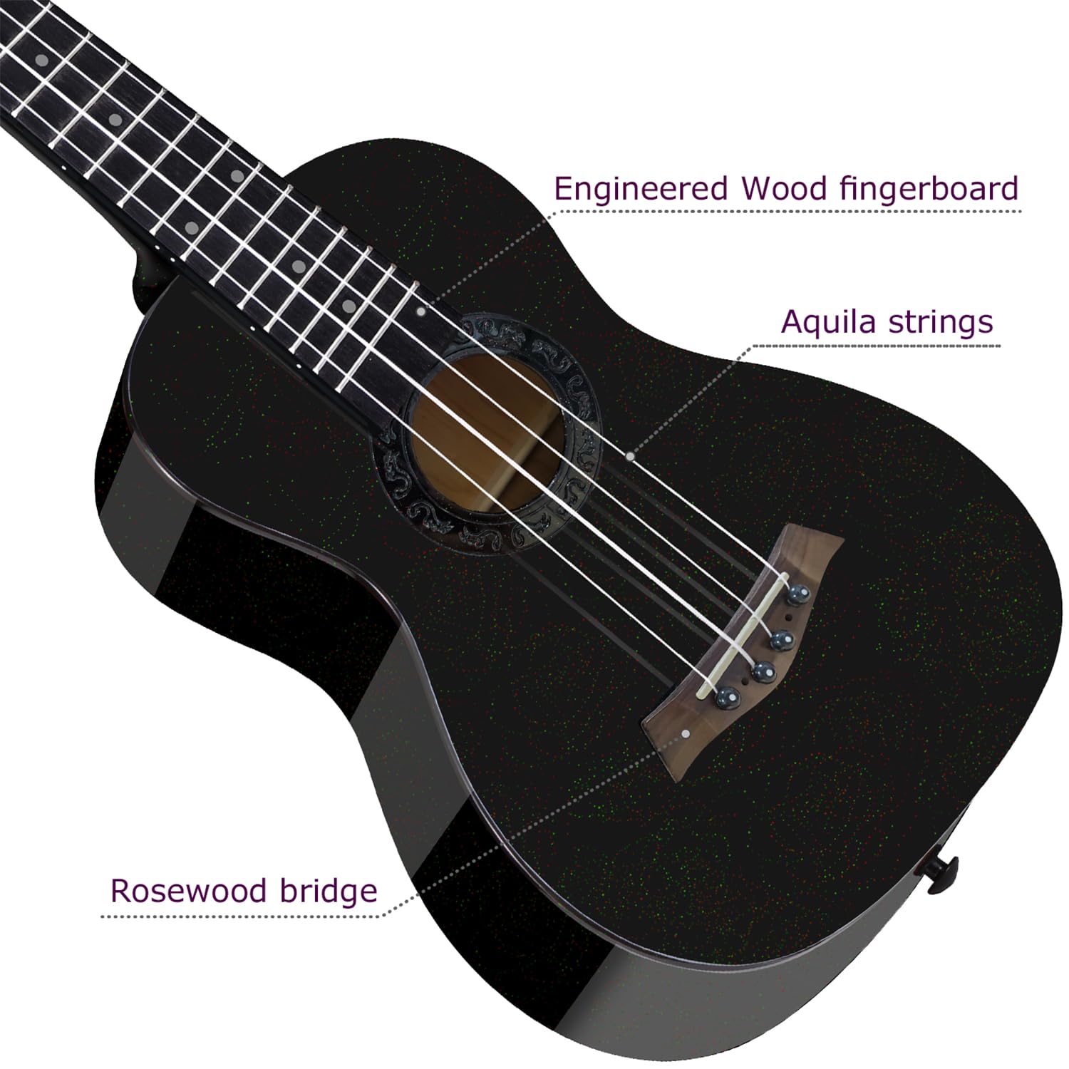 Ranch Soprano Ukulele 21 Inch Ukelele Professional Small Hawaiian Guitar Maple Top And Side And Back Glossy Ukalalee Bundle Gig