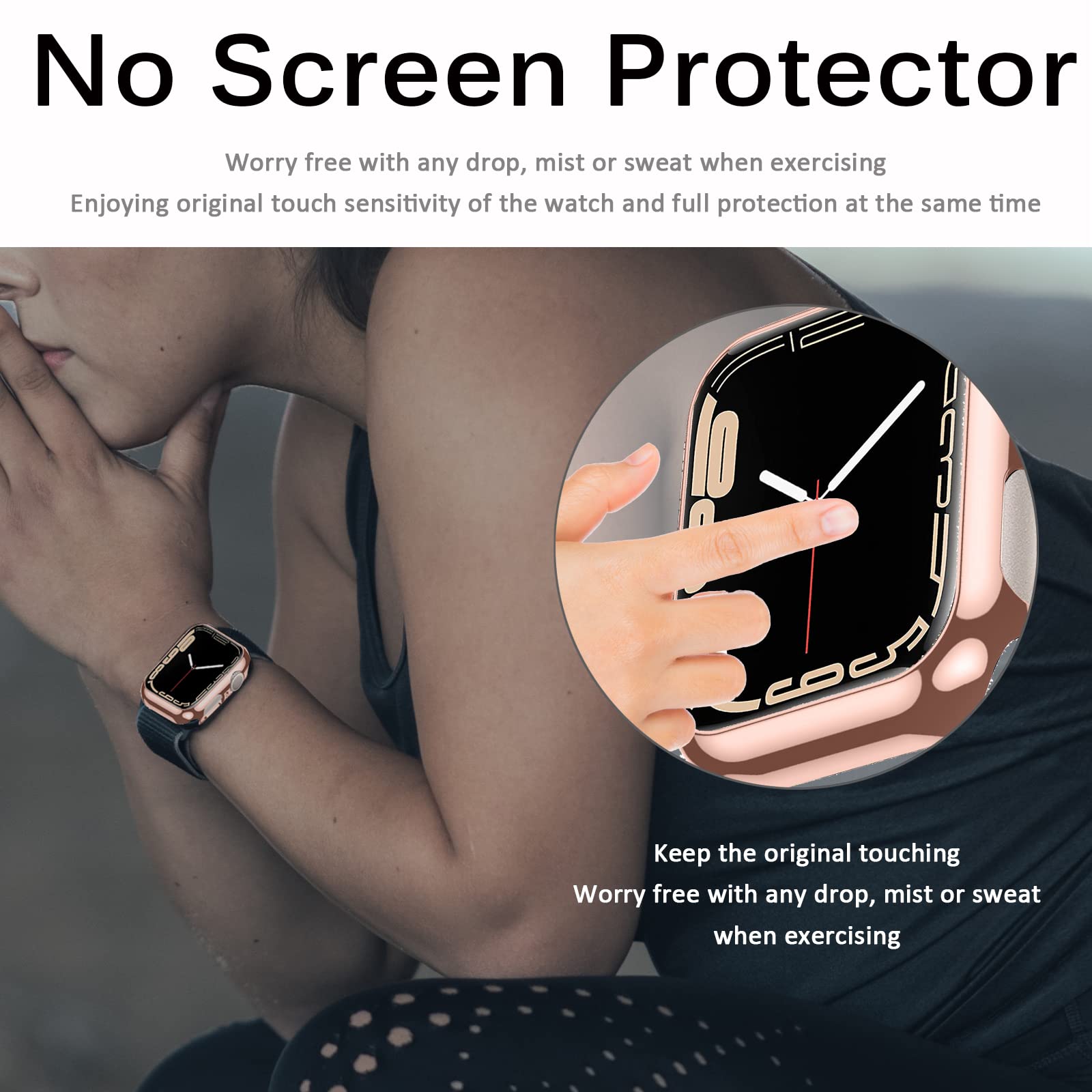 Miimall Compatible Apple Watch Series 8 7 41Mm Case Hard Pc Women Men Full Coverage Ultra Thin Scratch Resistant Bumper Frame Co