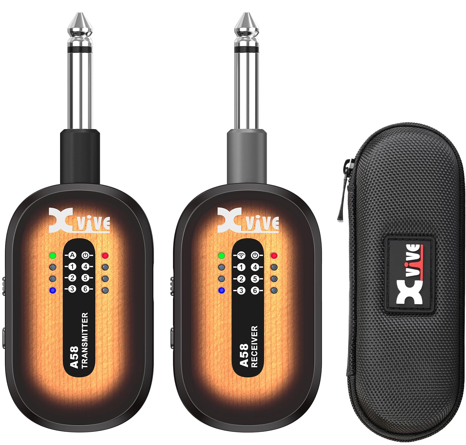 Xvive A58 Wireless Guitar System with 5.8GHz Transmitter and Receiver (Sunburst)