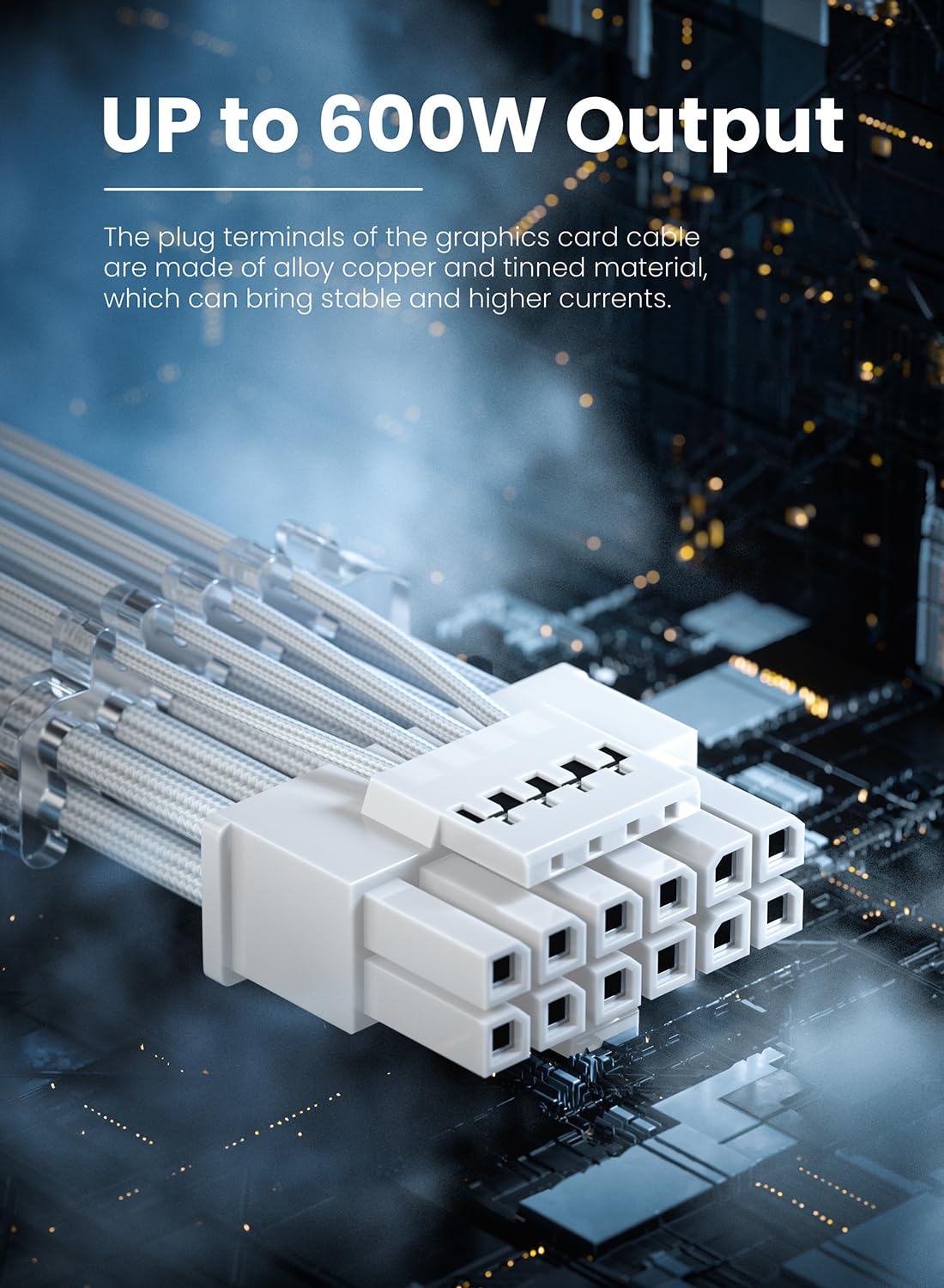 Fasgear 16Pin Gpu Power Cable   70Cm Pci E 5.0 12Vhpwr 600W 12+4 Male To Male 12V 2X6 Psu Sleeved Cable For Rtx 3090Ti 4070 Ti 4