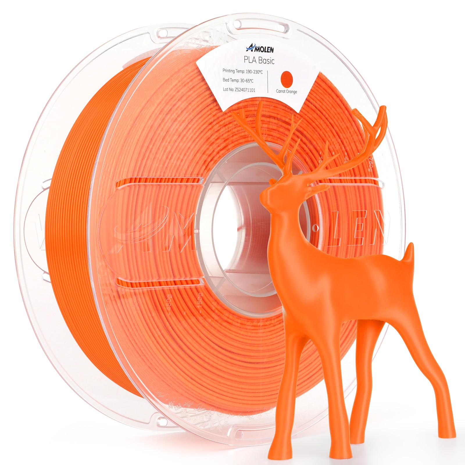 AMOLEN 3D Printer Filament PLA, True High Speed 600mm/s 1.75mm PLA Filament Pumpkin Orange PLA, 1KG/2.2lb, Dimensional Accuracy 