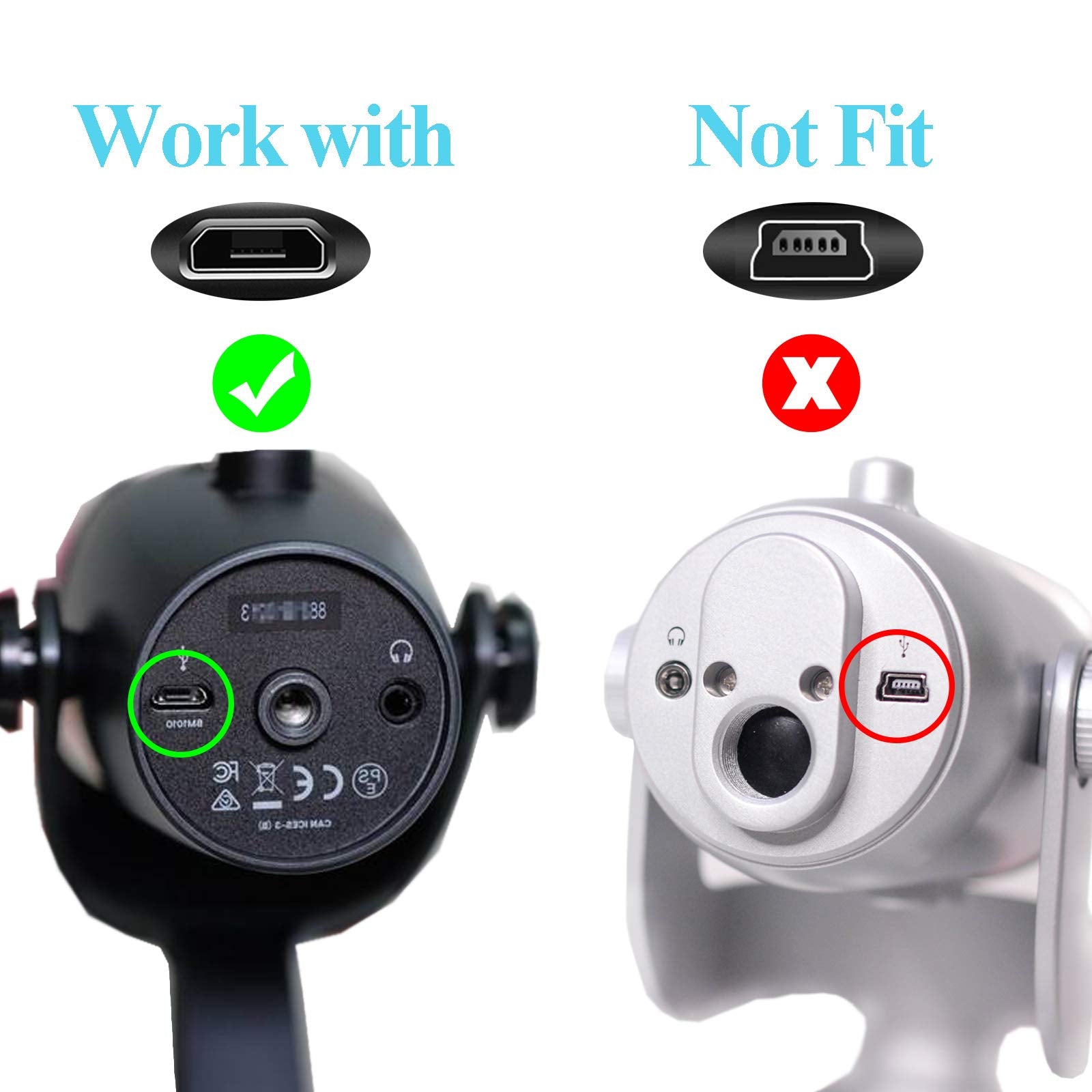 Micro Usb Cable Replacement For Blue Yeti X, Yeti Nano Microphone Mic Usb Cord (10 Feet)