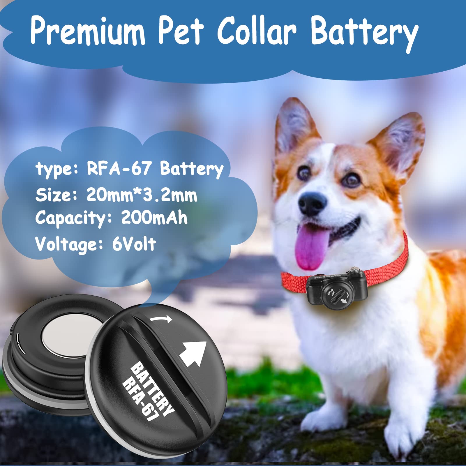 10Pack Rfa-67 6V Replacement Dog Collar Batteries For Pif-300 Pif-275-19 Pul-275 Pif00-15002 Pbc-102 Zig00-16969, Compatible Wit