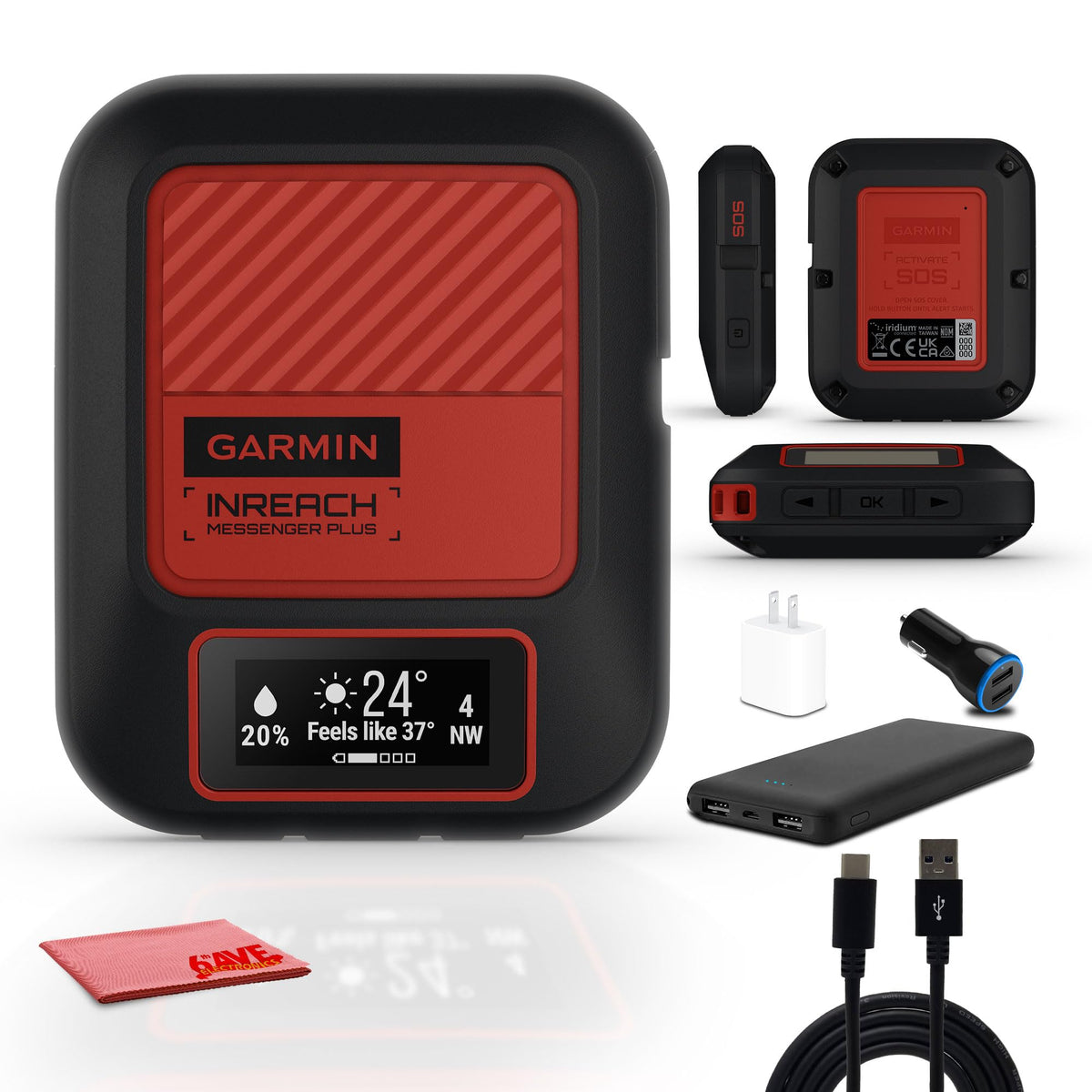 Garmin Inreach Messenger Plus, Sos Handheld Satellite Communicator With Photo, Text & Voice Messaging Without Cell Service, 25 D